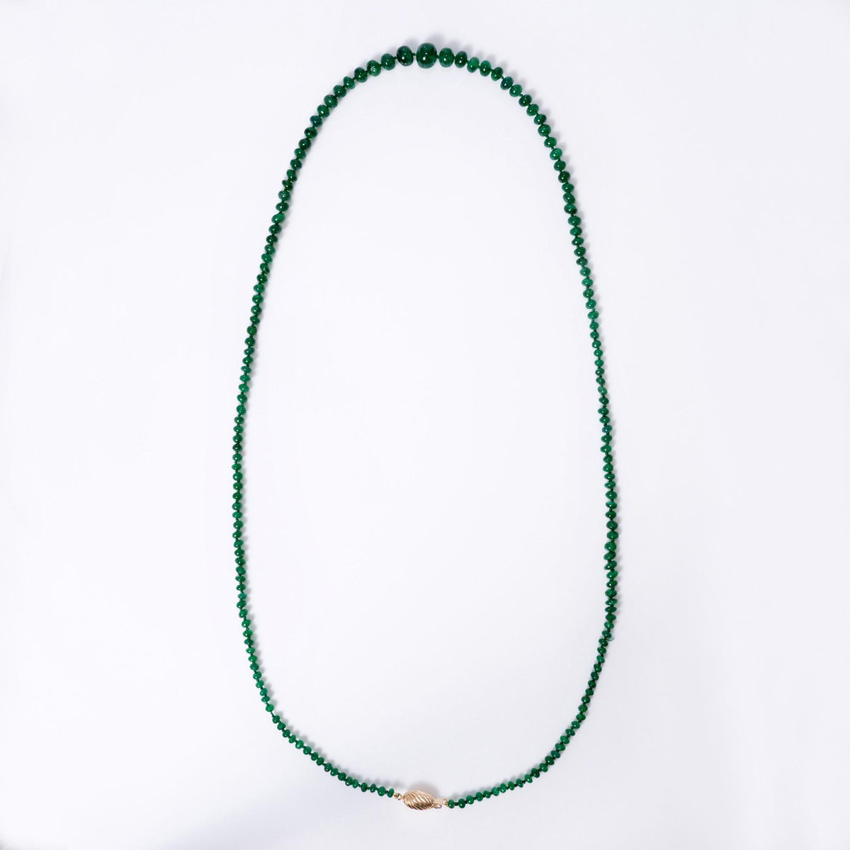 Fine 40 Carat Colombian Emerald Bead Necklace