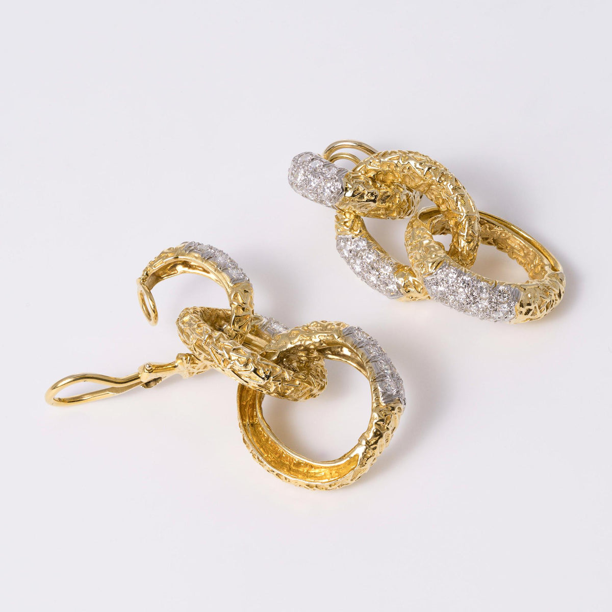 Van Cleef & Arpels Chevalerie Dramatic Diamond Drop Earrings Circa 1970s