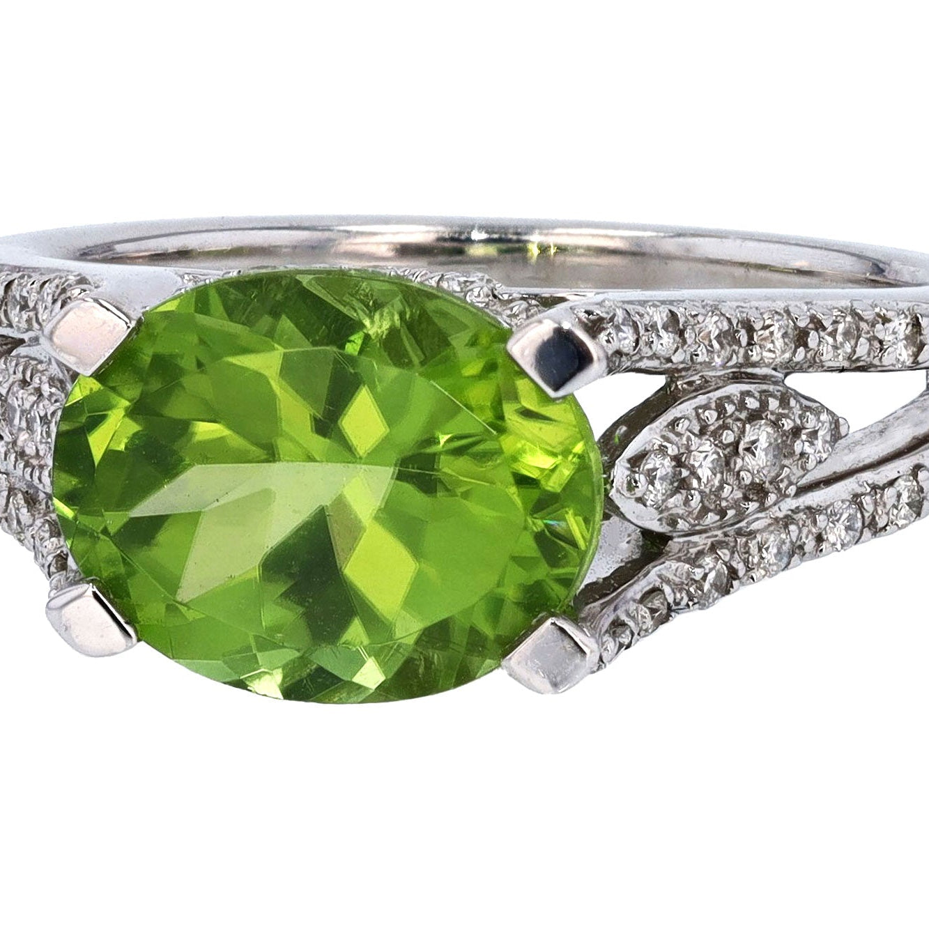 3 Carat Peridot Gemstone Engagement Ring