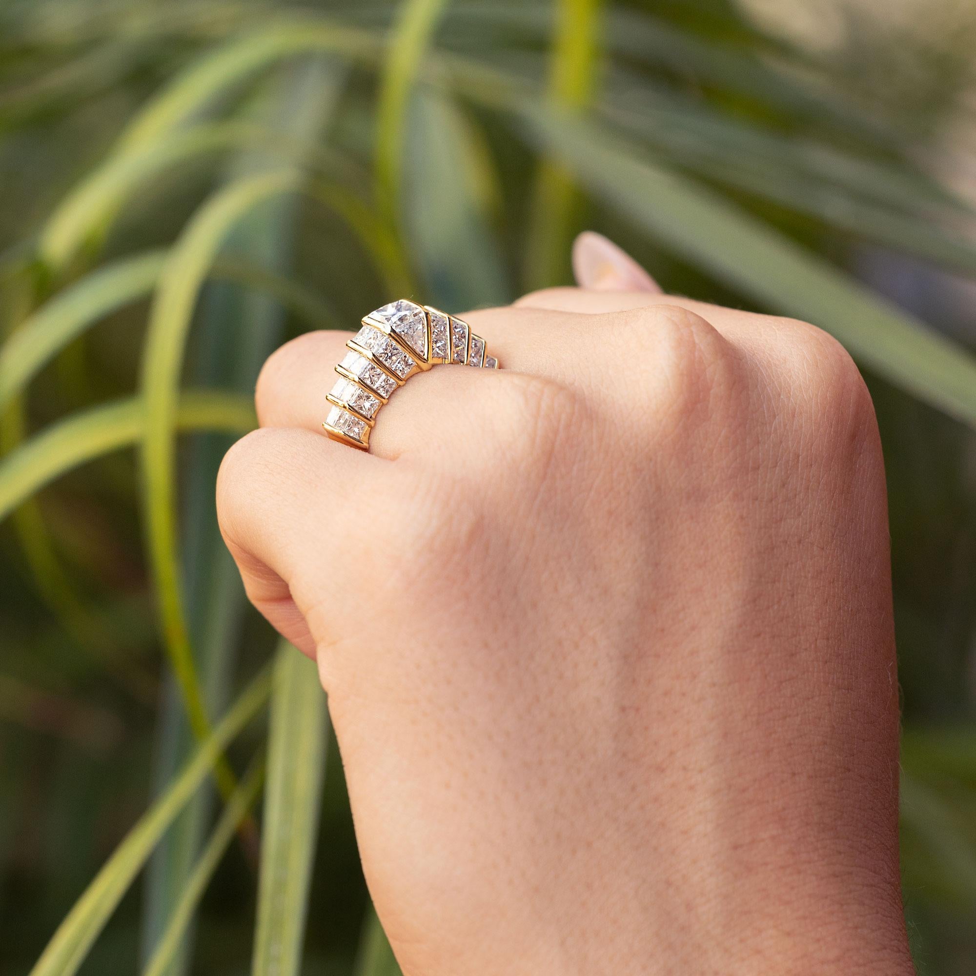 DeBeers Award Winner 4.50 ctw Quadrillion Cut Diamond Engagement Ring