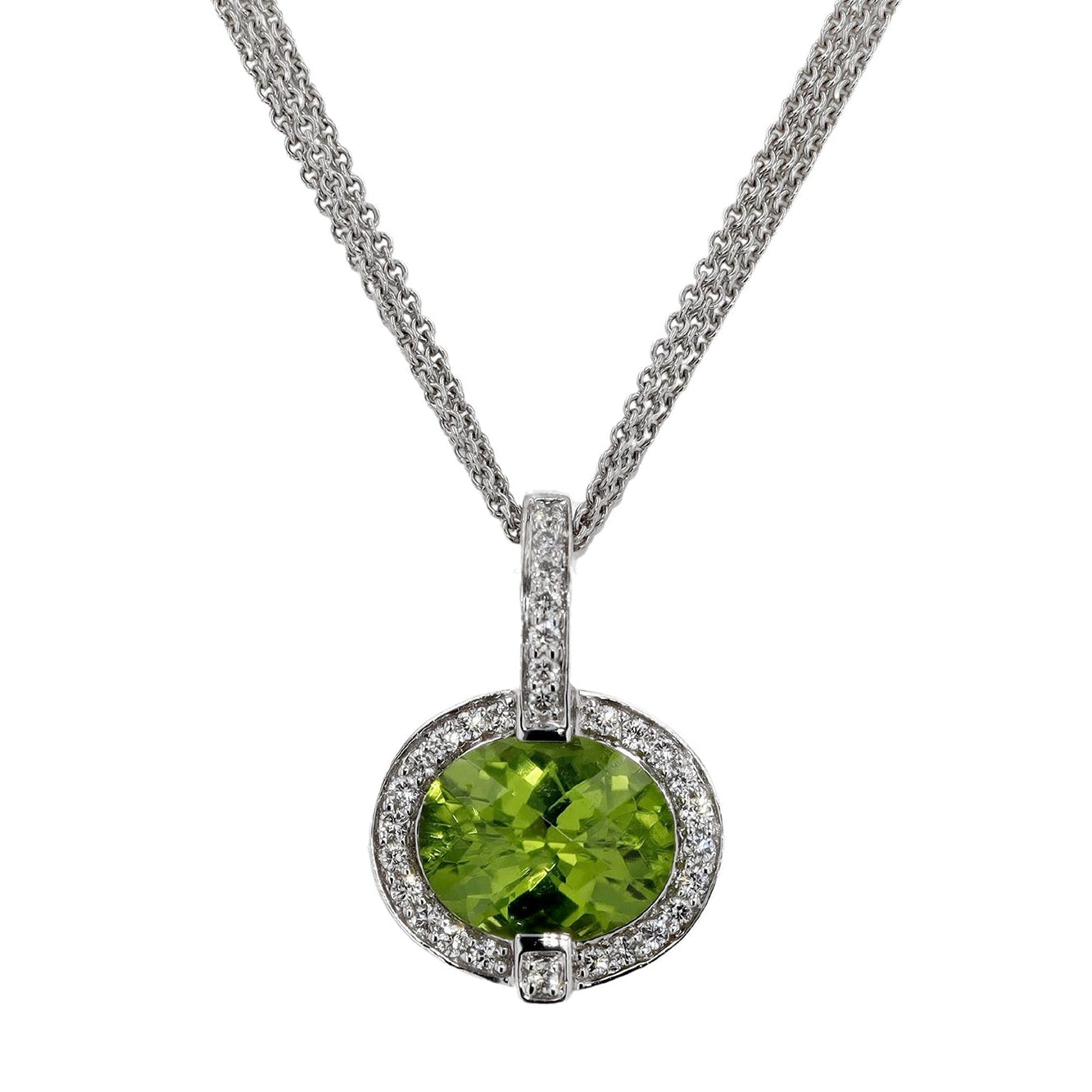 Peridot Diamond Pendant