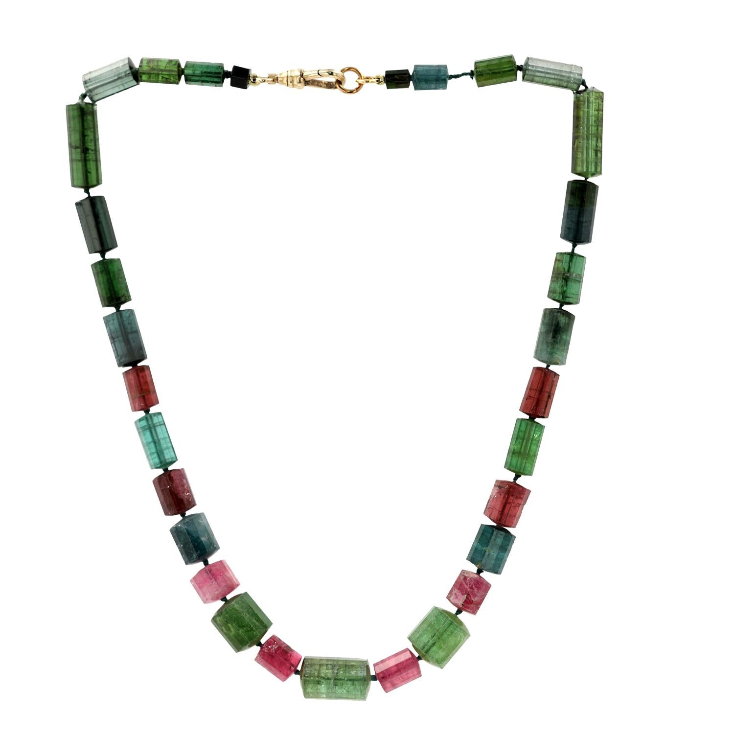 50 Carat Raw Multi-Color Tourmaline Strand Necklace