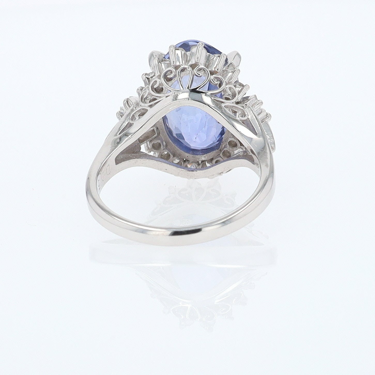 6.71 Carat Purple Sapphire & Diamond Ballerina Statement Ring