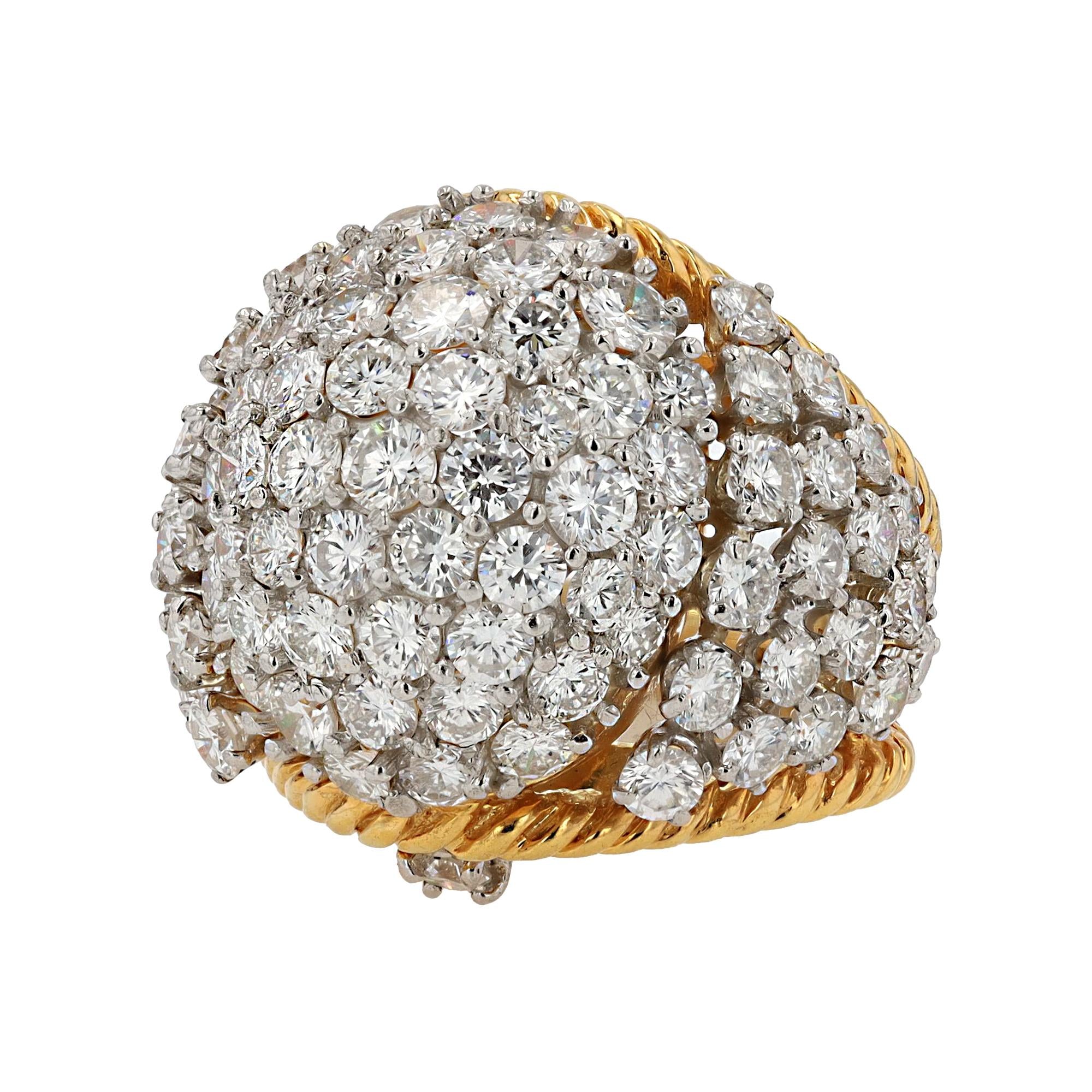 Mid-Century 7.50 Carat Dome Diamond Cocktail Ring