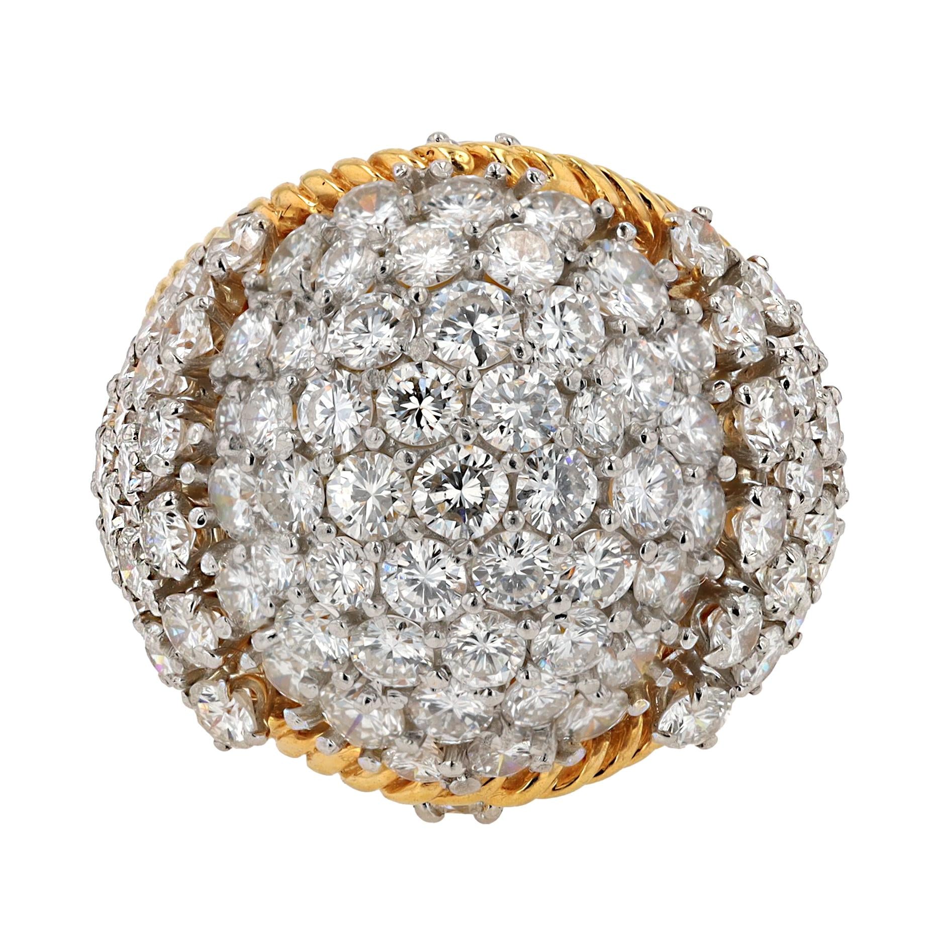 Mid-Century 7.50 Carat Dome Diamond Cocktail Ring
