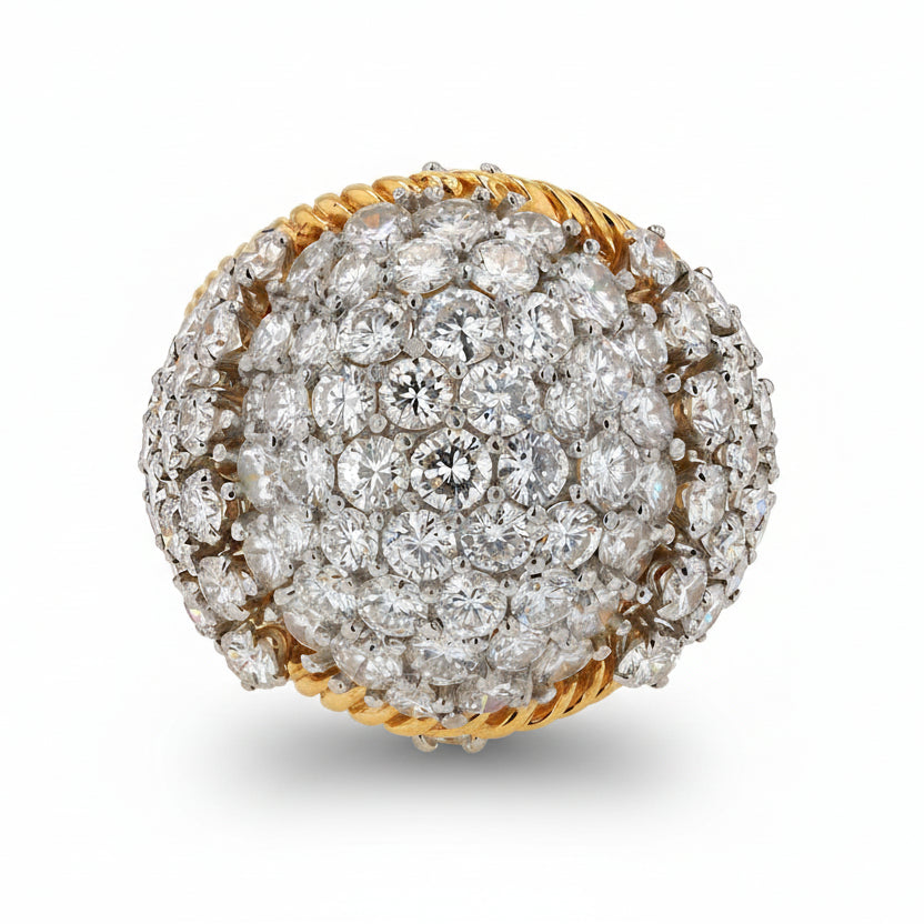 Mid-Century 7.50 Carat Dome Diamond Cocktail Ring