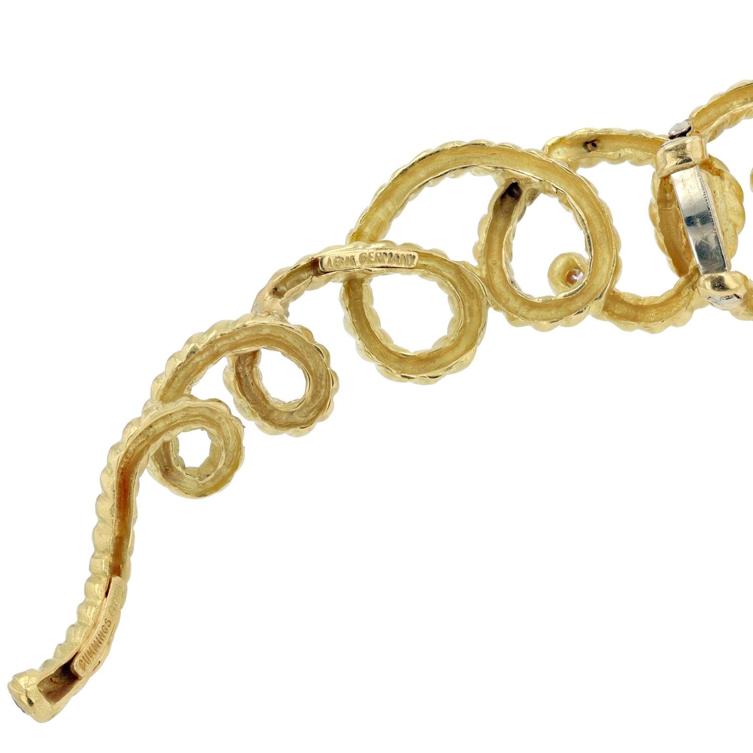 Estate Angela Cummings Bold 18k Gold Diamond Braided Collar Necklace