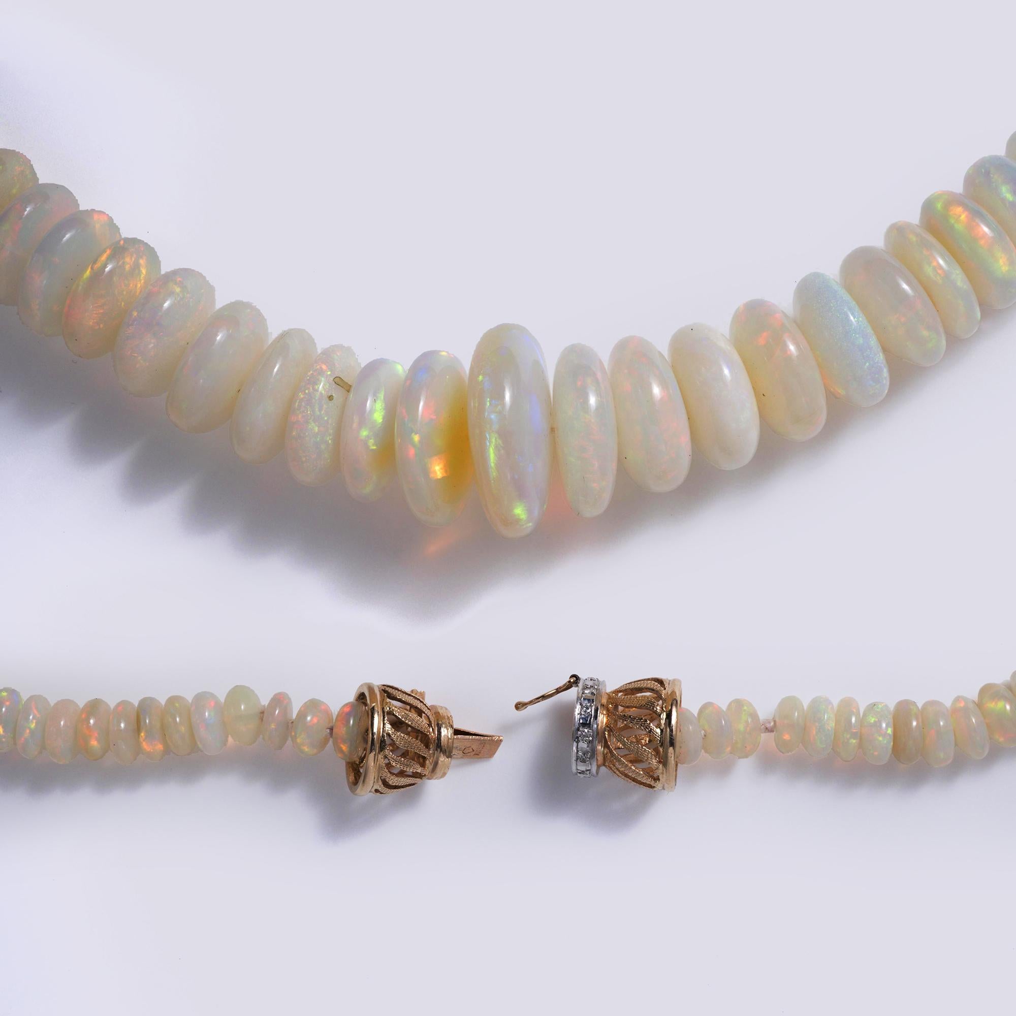Significant Opal Bead Strand Necklace 274 Carats