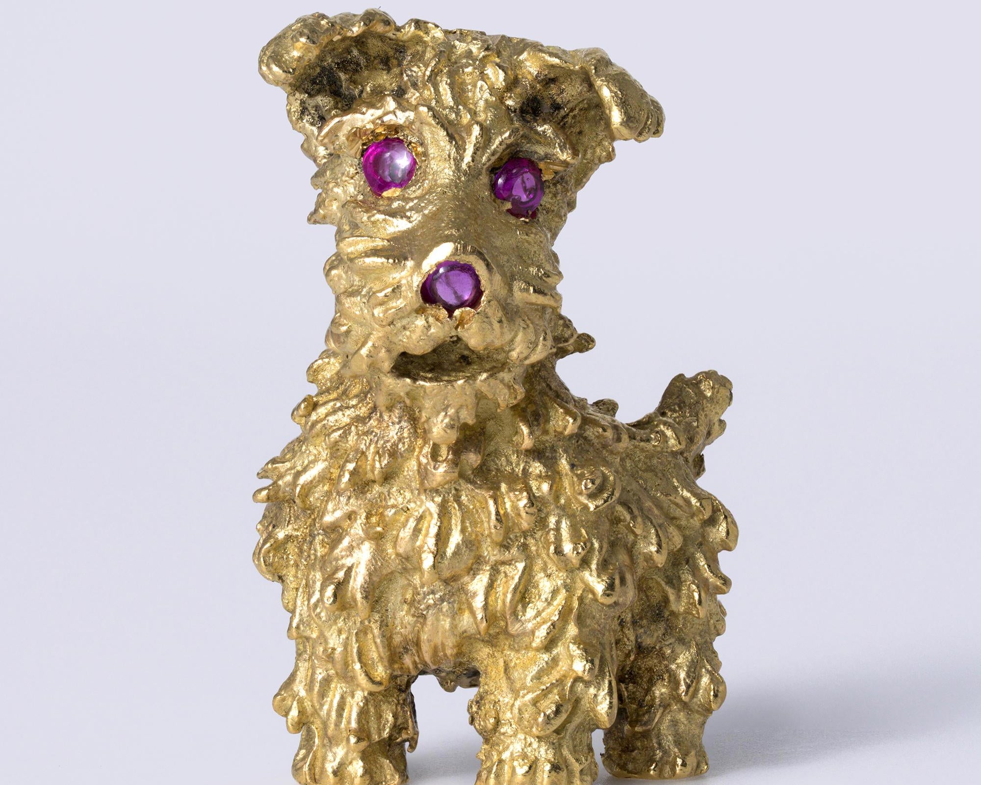 Tiffany & Co Mid Century 1960s Vintage 18k Gold Poodle Terrier Dog Brooch