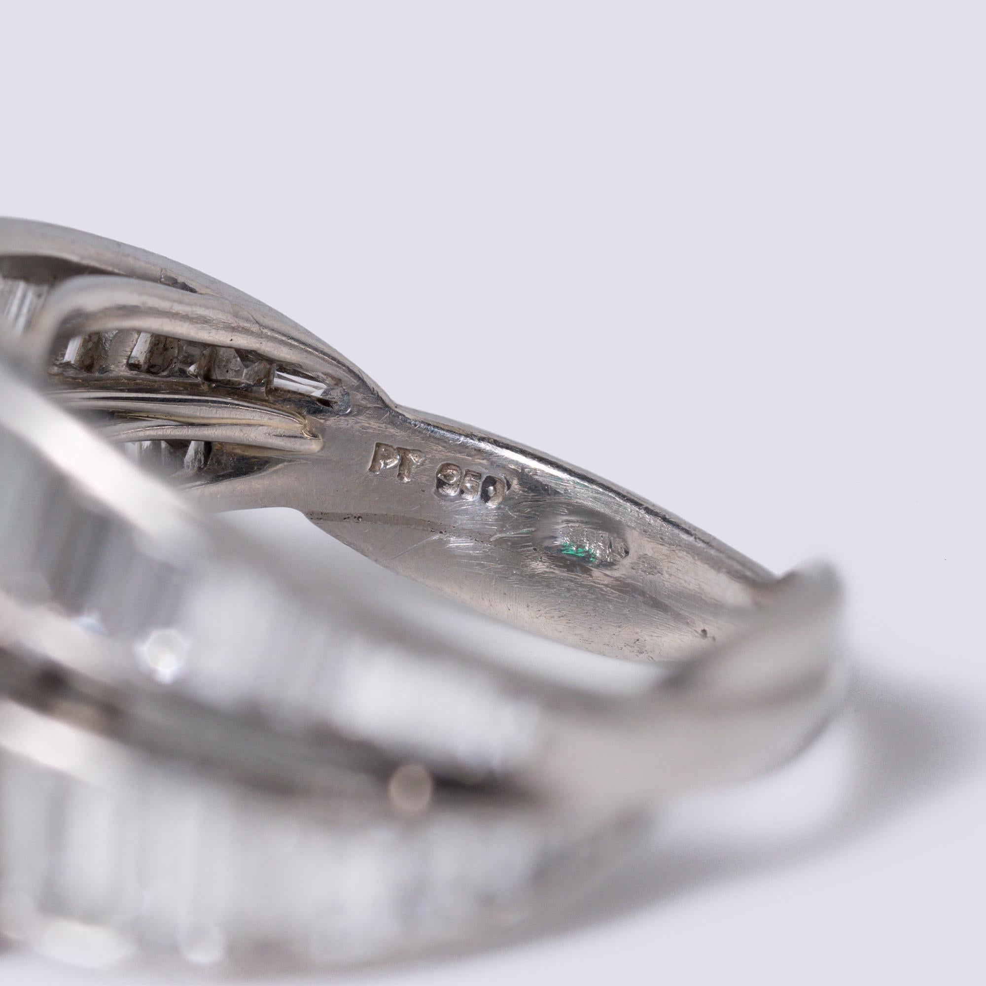 Art Deco 1930's Tiffany & Co GIA Certified Diamond & Emerald Toi Et Moi Ring