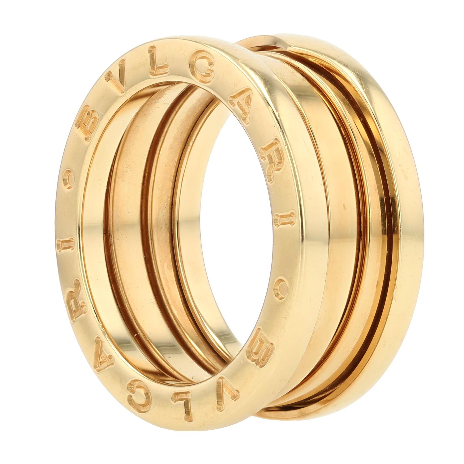 Estate BVLGARI B.Zero1 18k Yellow Gold Size 5 Three Band Ring