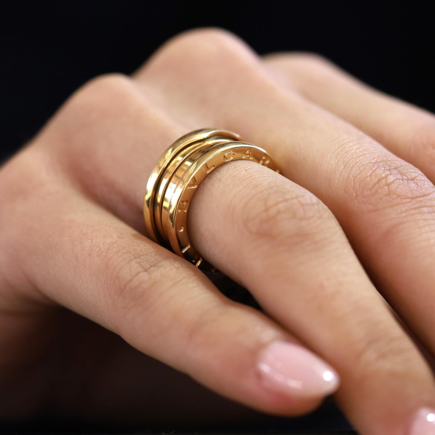 Estate BVLGARI B.Zero1 18k Yellow Gold Size 5 Three Band Ring