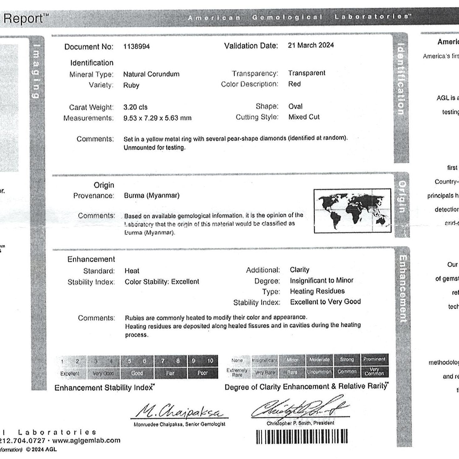 Vintage Tiffany & Co 3.20 Carat AGL Certified Burma Ruby Ring