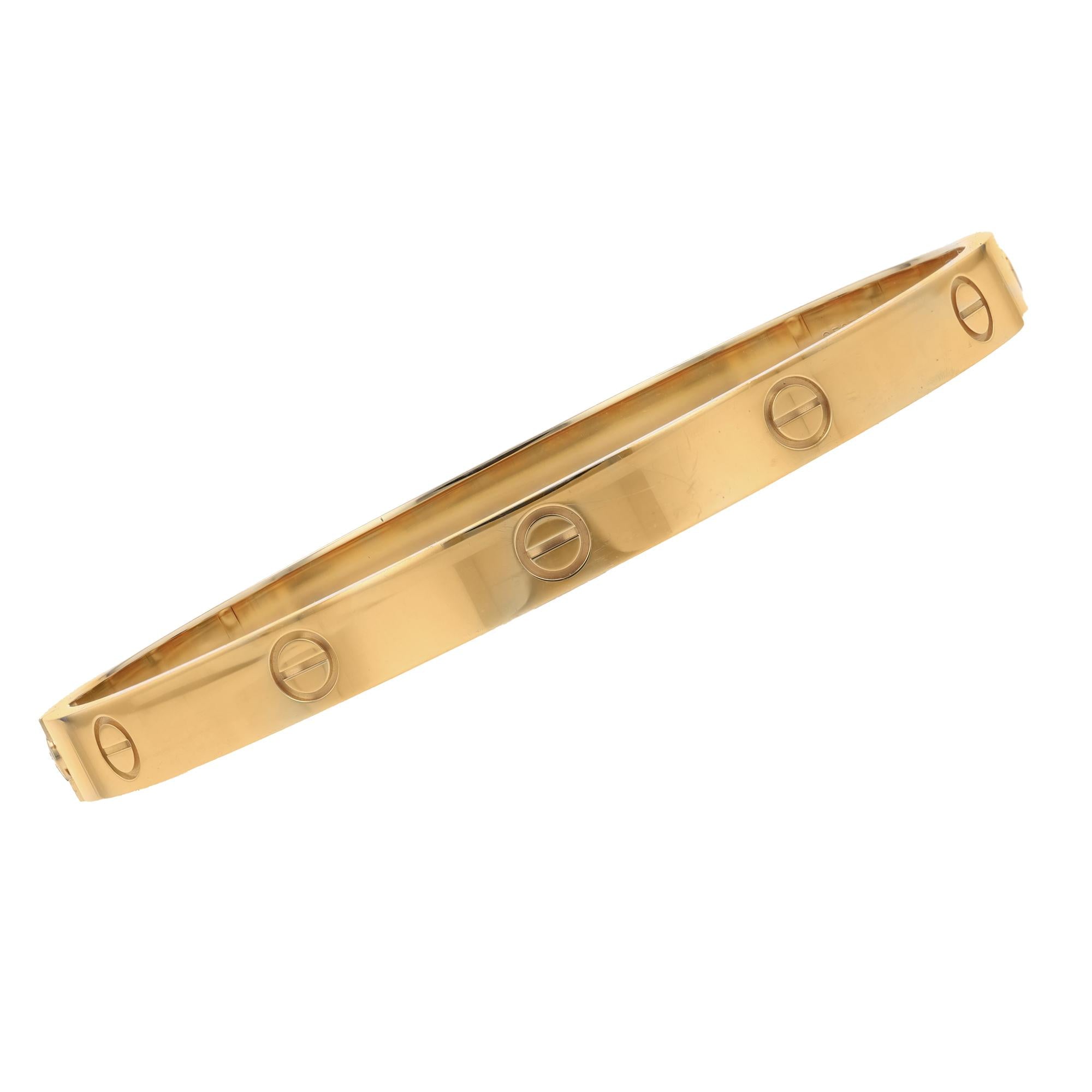 Cartier Love Bracelet Classic Model Size 20 18k Yellow Gold