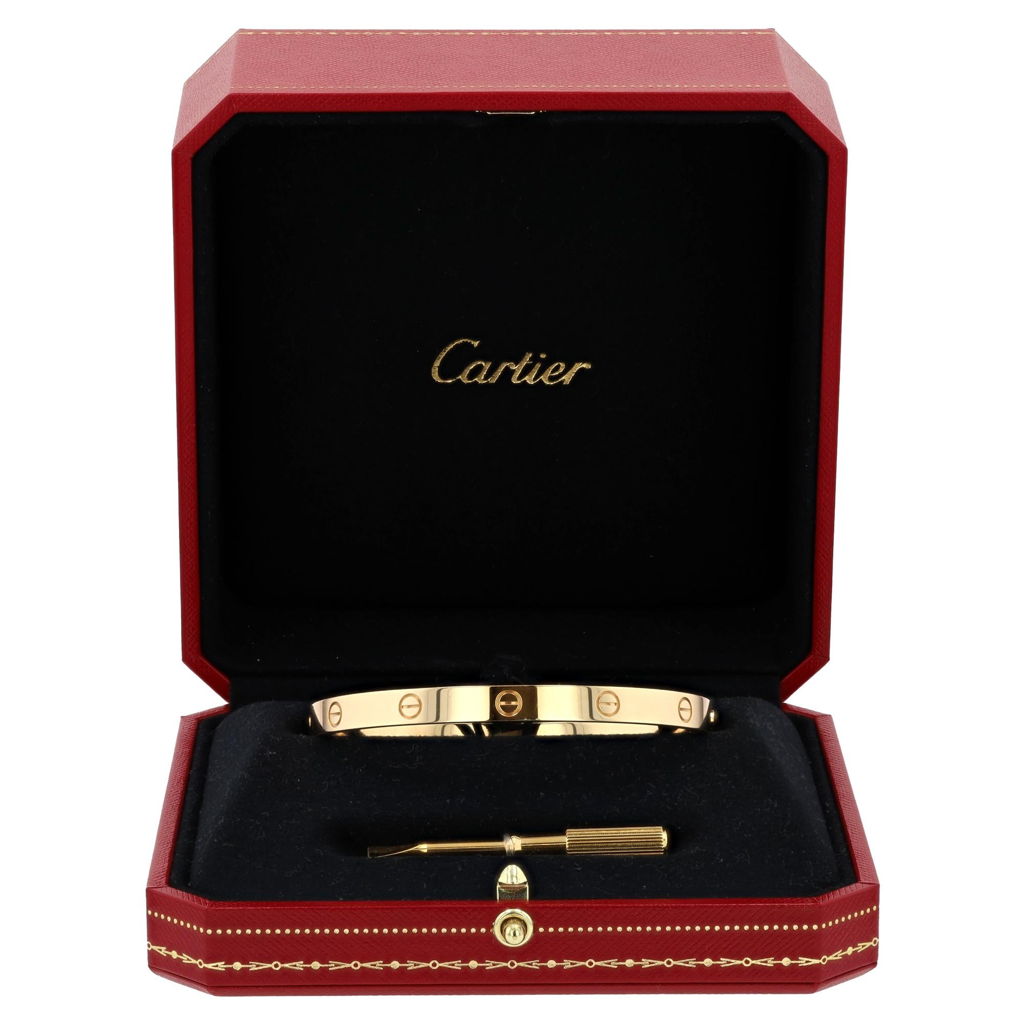 Cartier Love Bracelet Classic Model Size 20 18k Yellow Gold