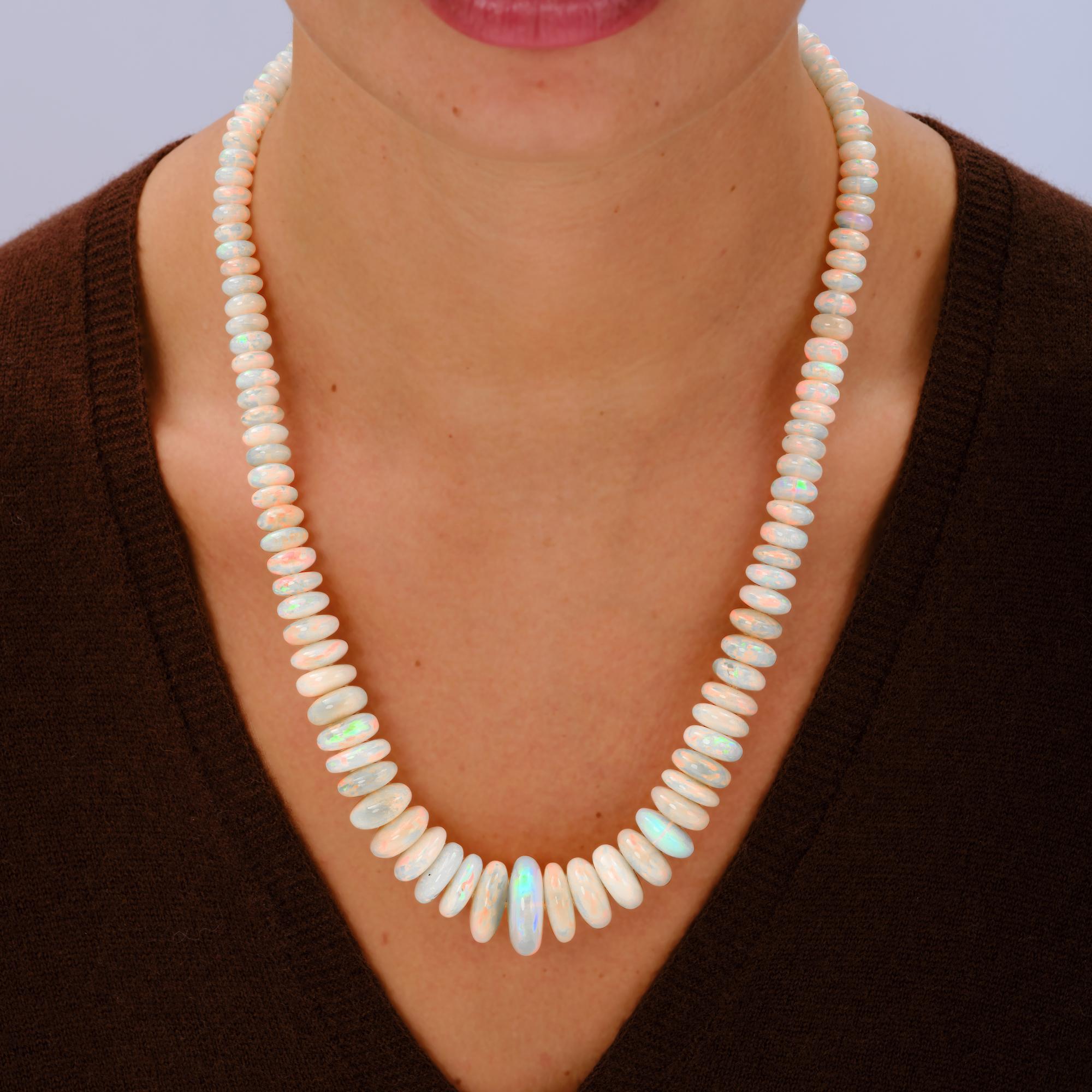 Significant Opal Bead Strand Necklace 274 Carats