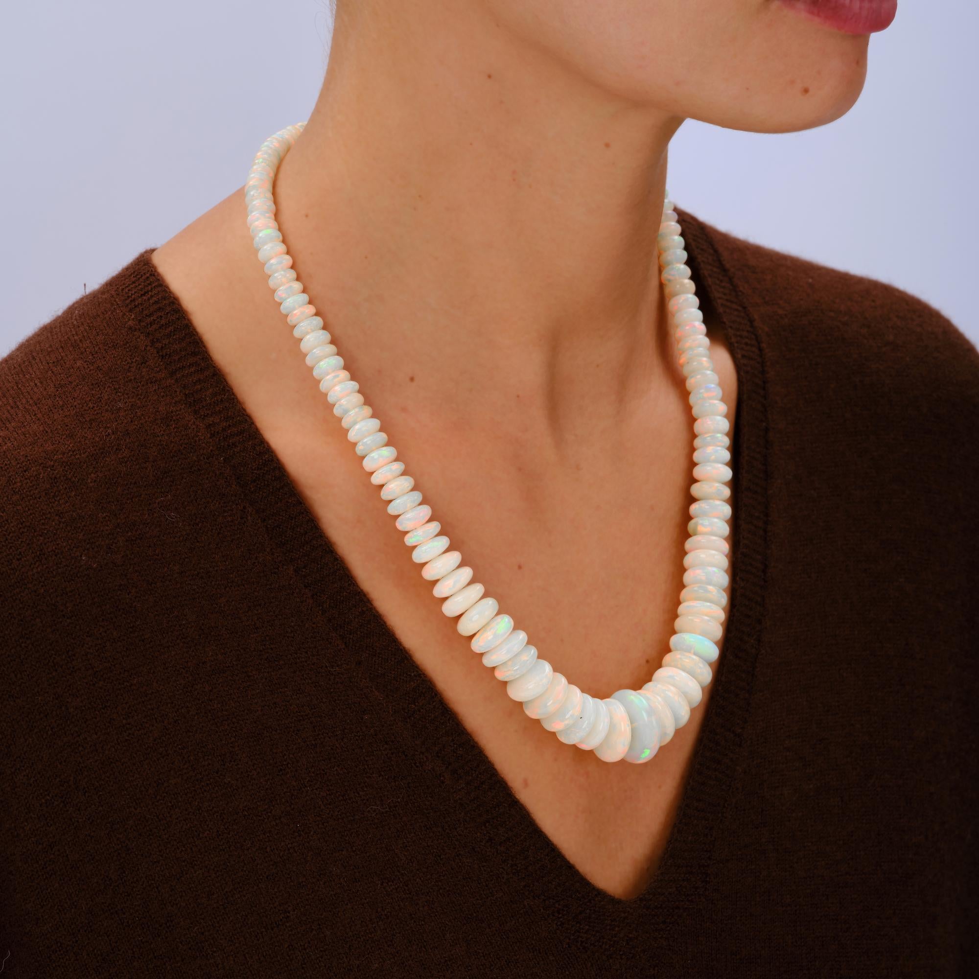 Significant Opal Bead Strand Necklace 274 Carats