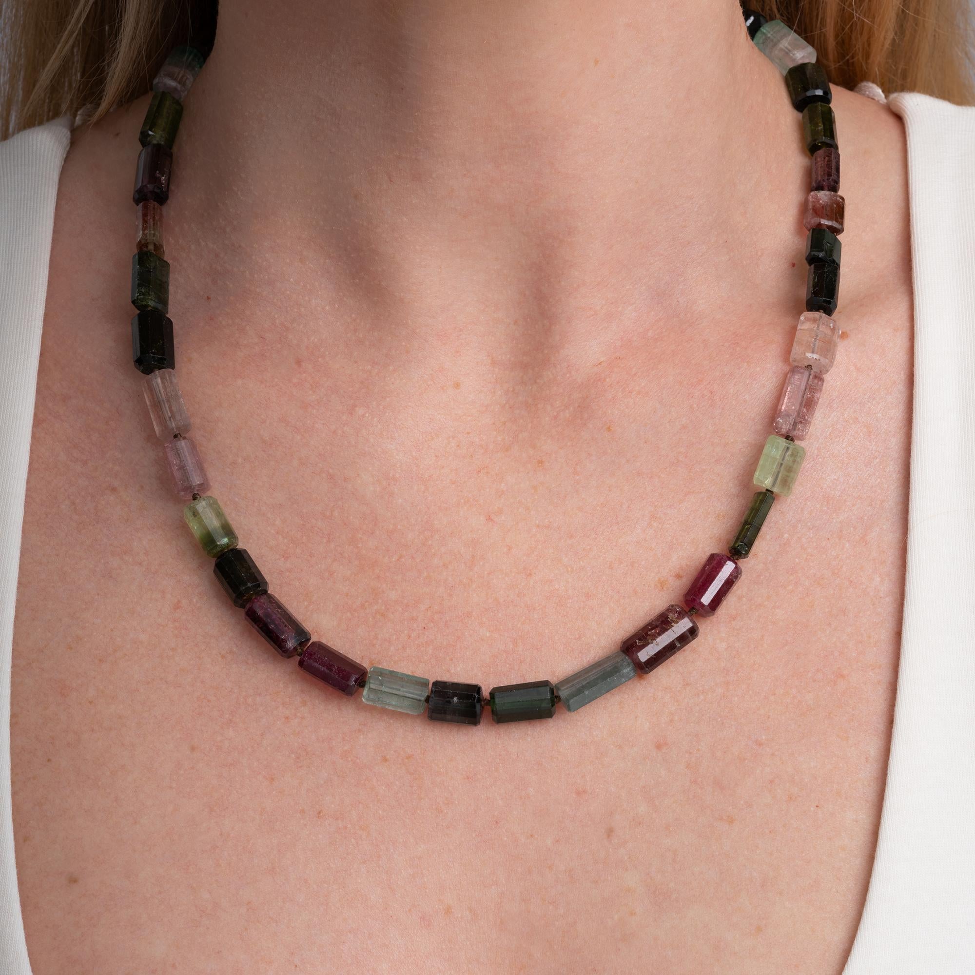 240 Carats Multi Color Raw Tourmaline Bead Strand