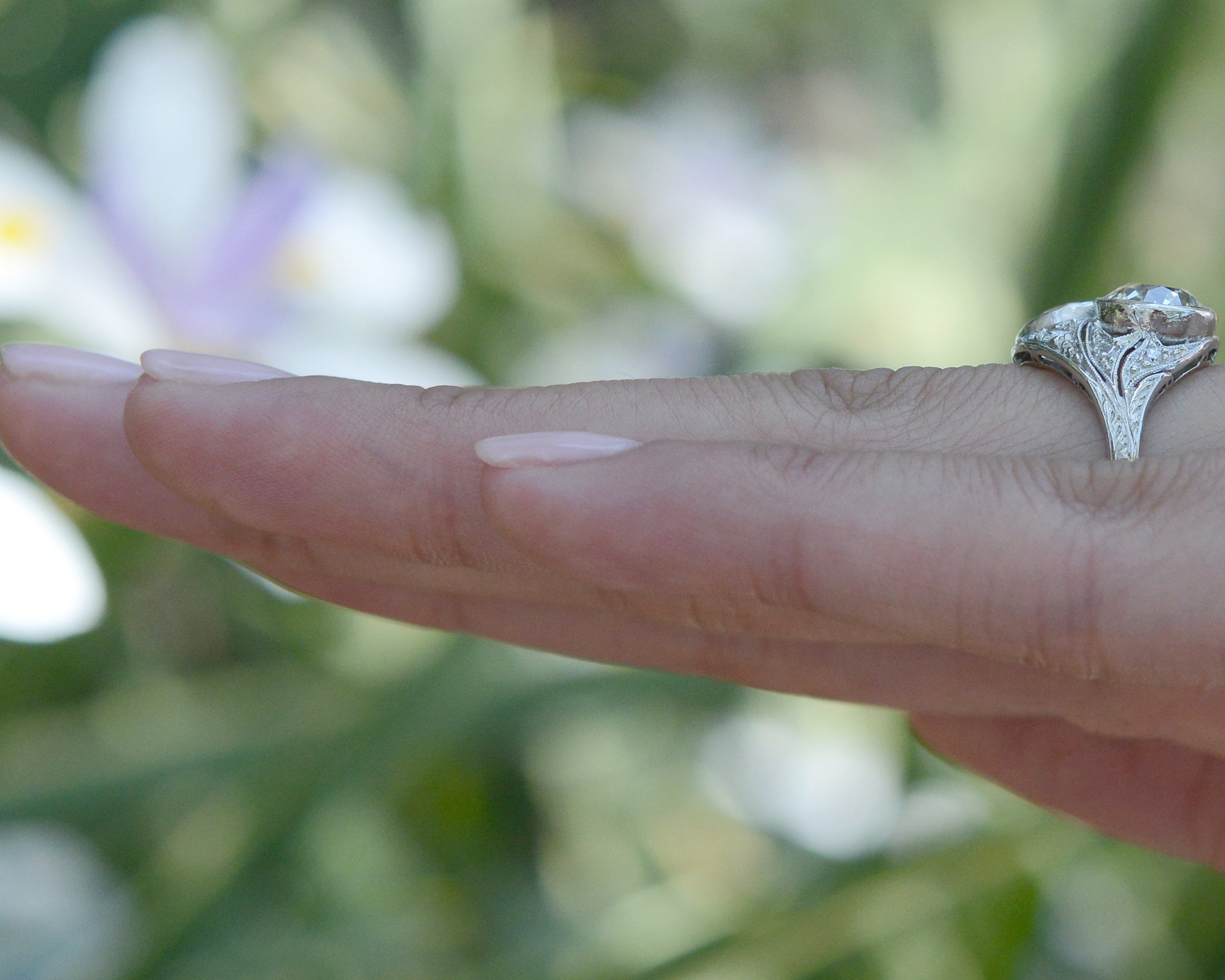 3.50 Carats Double Diamond Art Deco Engagement Ring