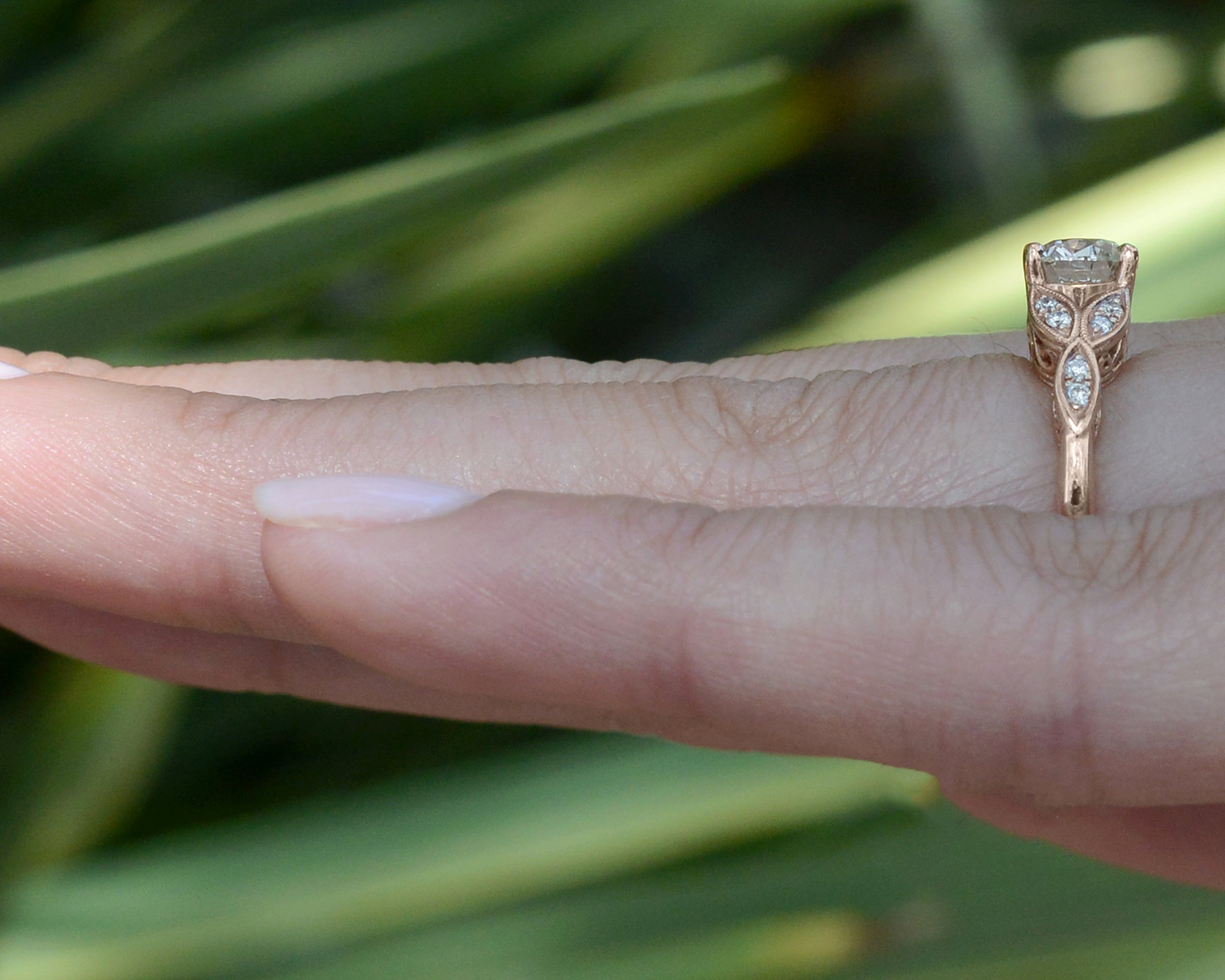 Edwardian Style Old European Cut Diamond Engagement Ring