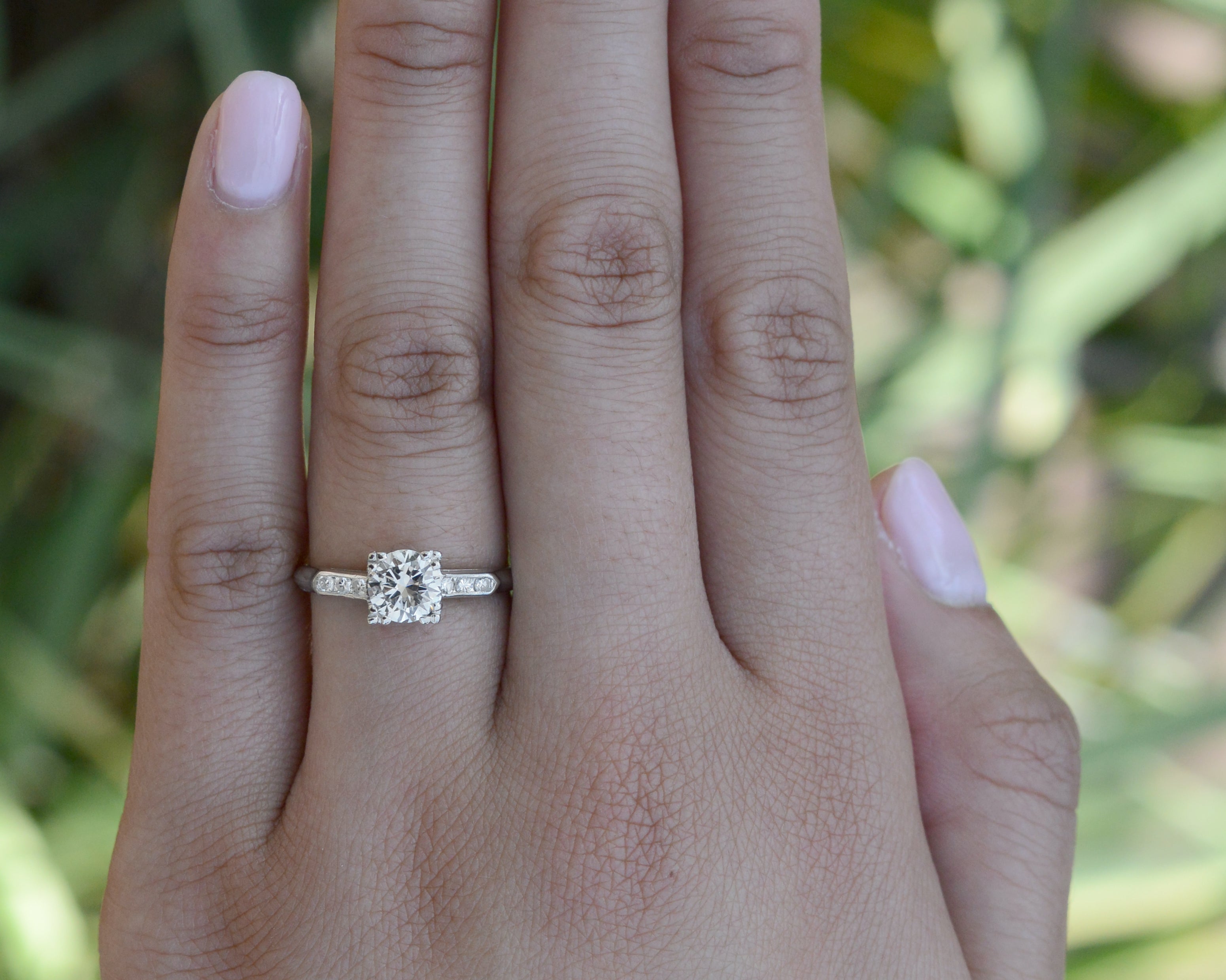 Authentic Art Deco 1 Carat Diamond Solitaire Engagement Ring