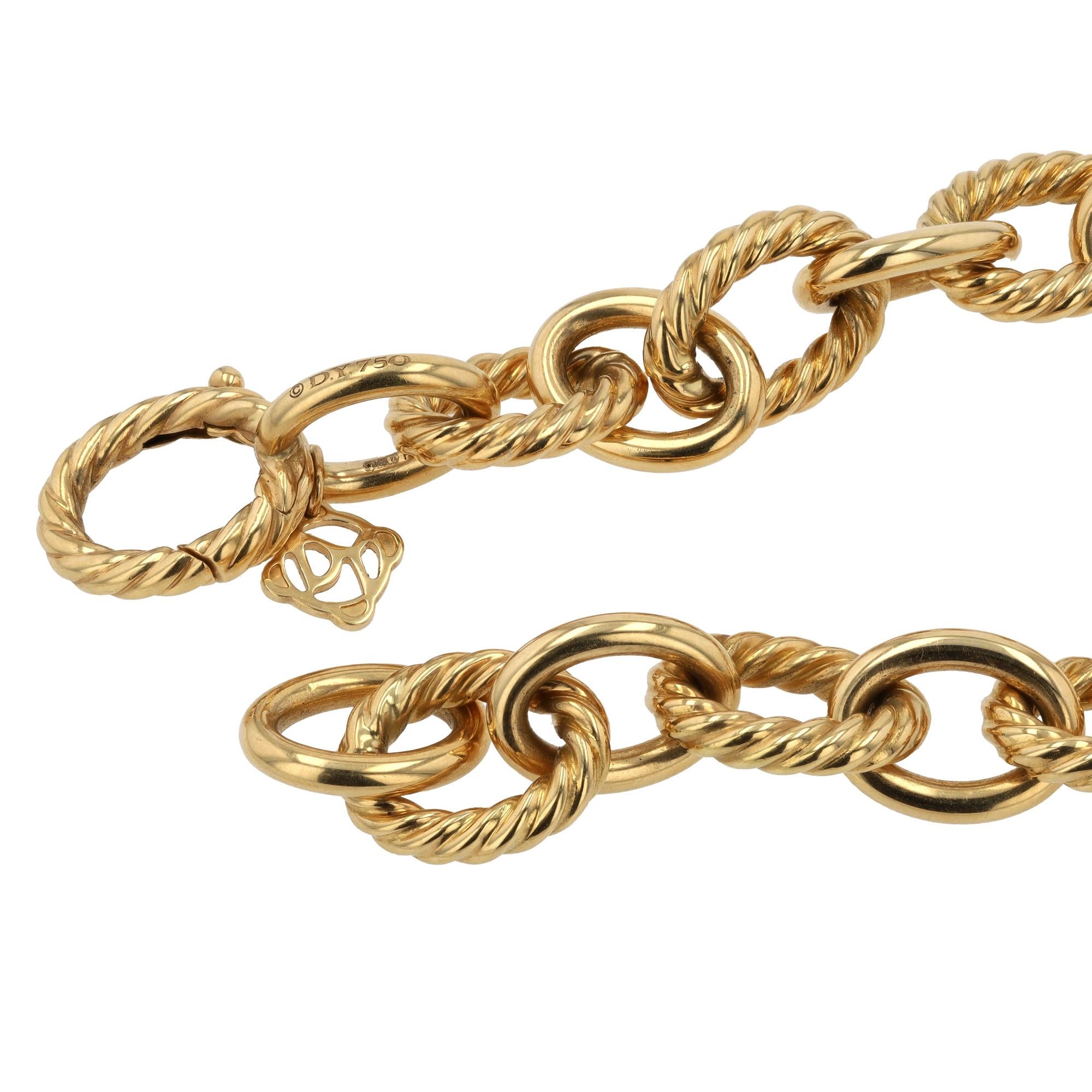 Vintage David Yurman 18k Gold Oval Link Unisex Bracelet