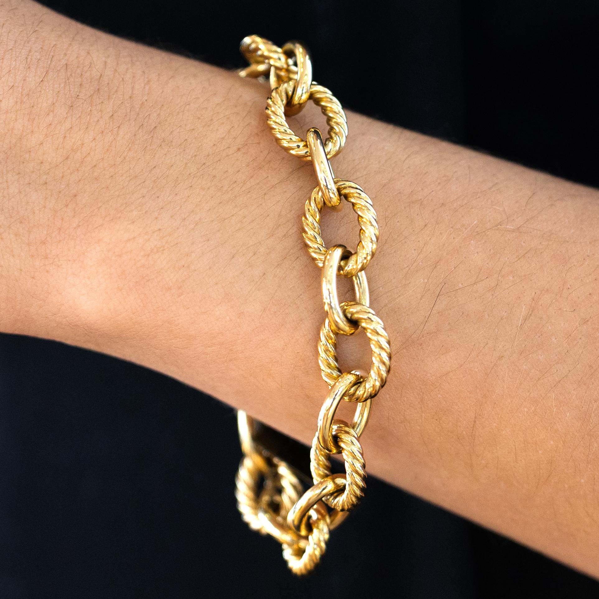 Vintage David Yurman 18k Gold Oval Link Unisex Bracelet