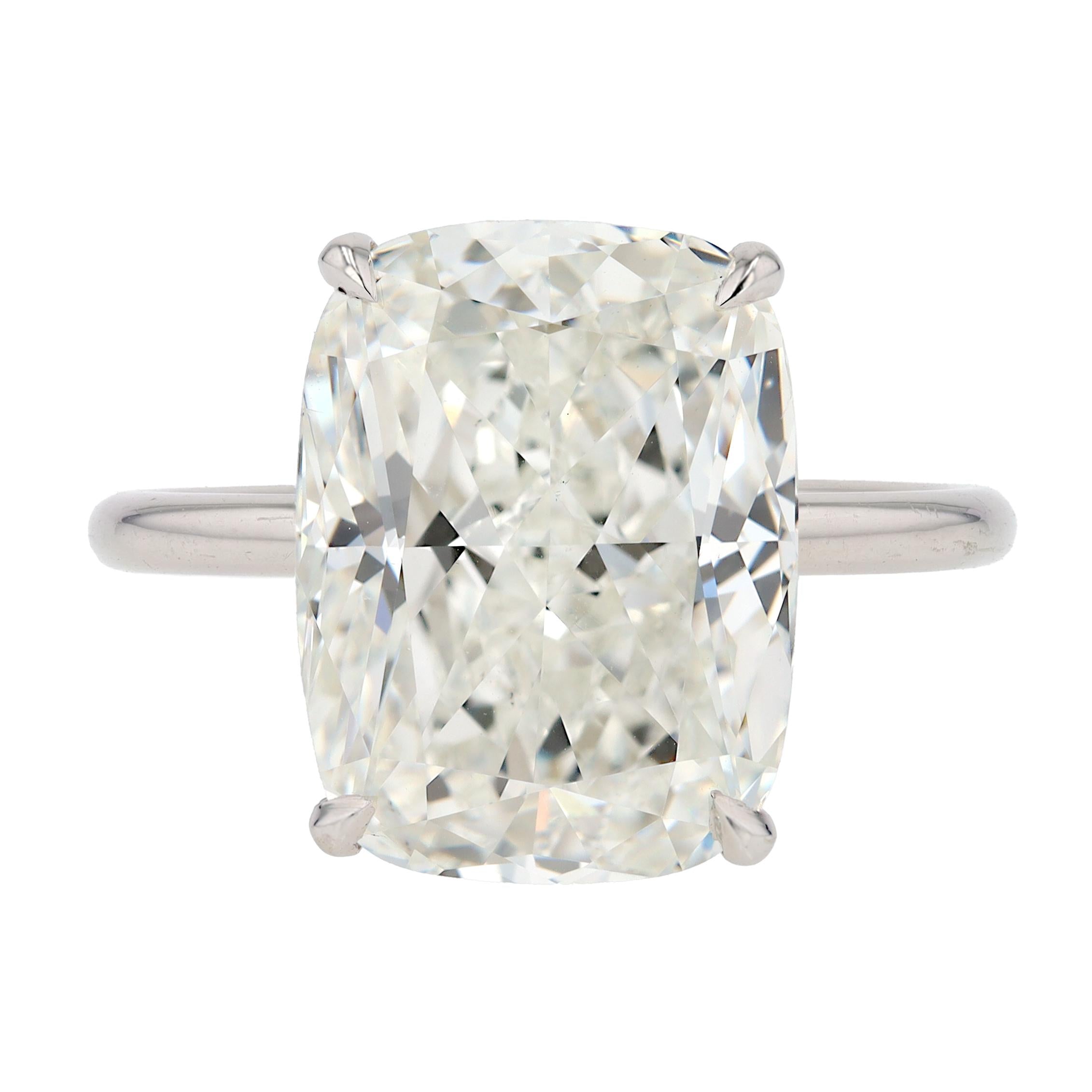 GIA Certified 10.03ct Cushion H/VS2 18k White Gold Solitaire Engagement Ring