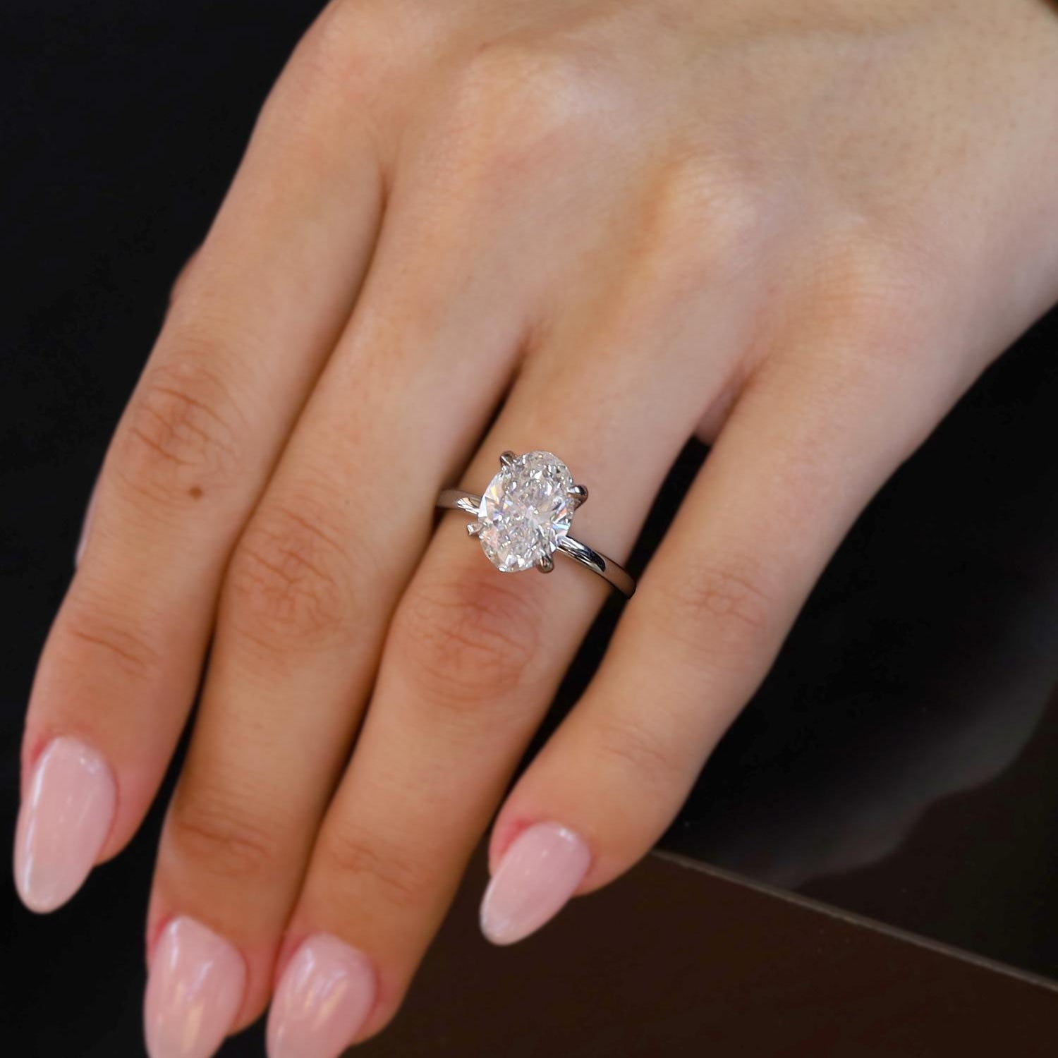 GIA Certified 3.04 Carat Oval Diamond H/SI1 Platinum Solitaire Engagement Ring