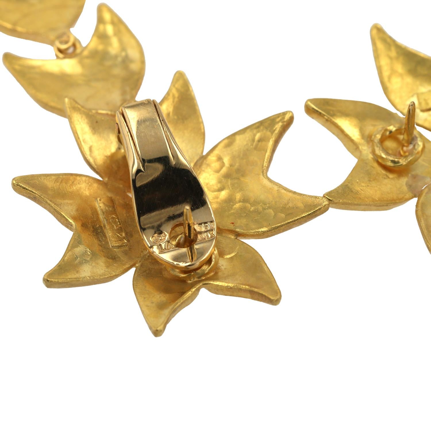 Ilias Lalaounis 22k Gold Estate Ivy Dangle Earrings