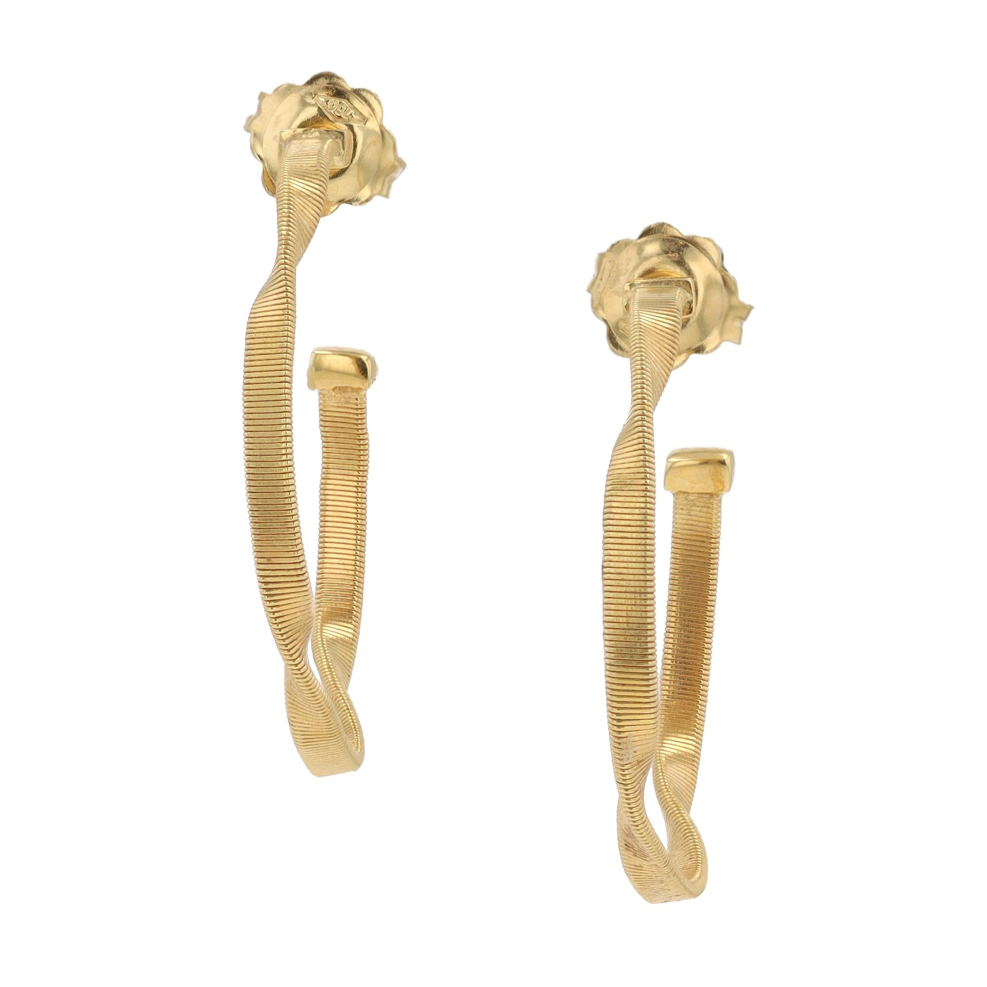Marco Bicego Italian 18k Twisted Hoop Earrings
