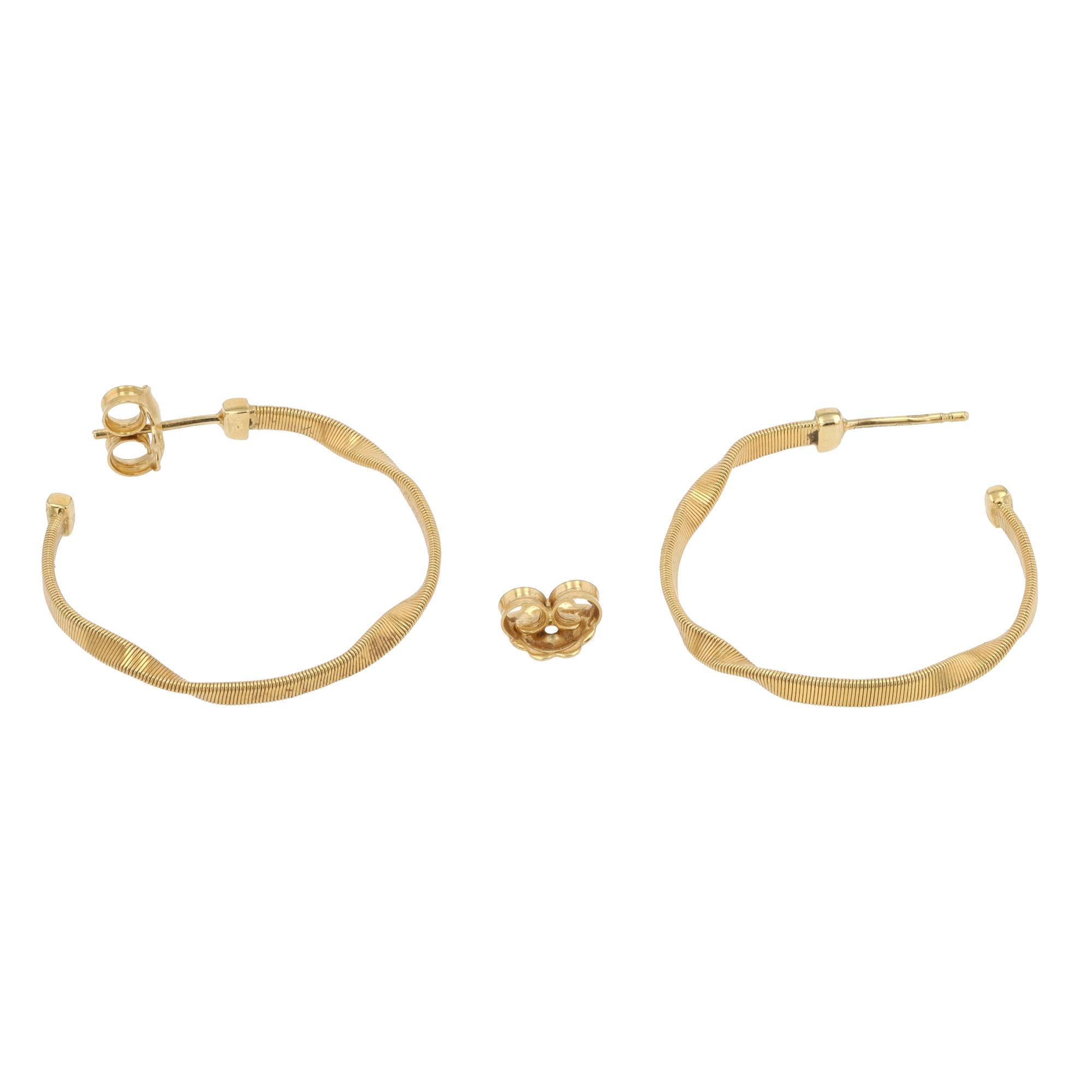 Marco Bicego Italian 18k Twisted Hoop Earrings