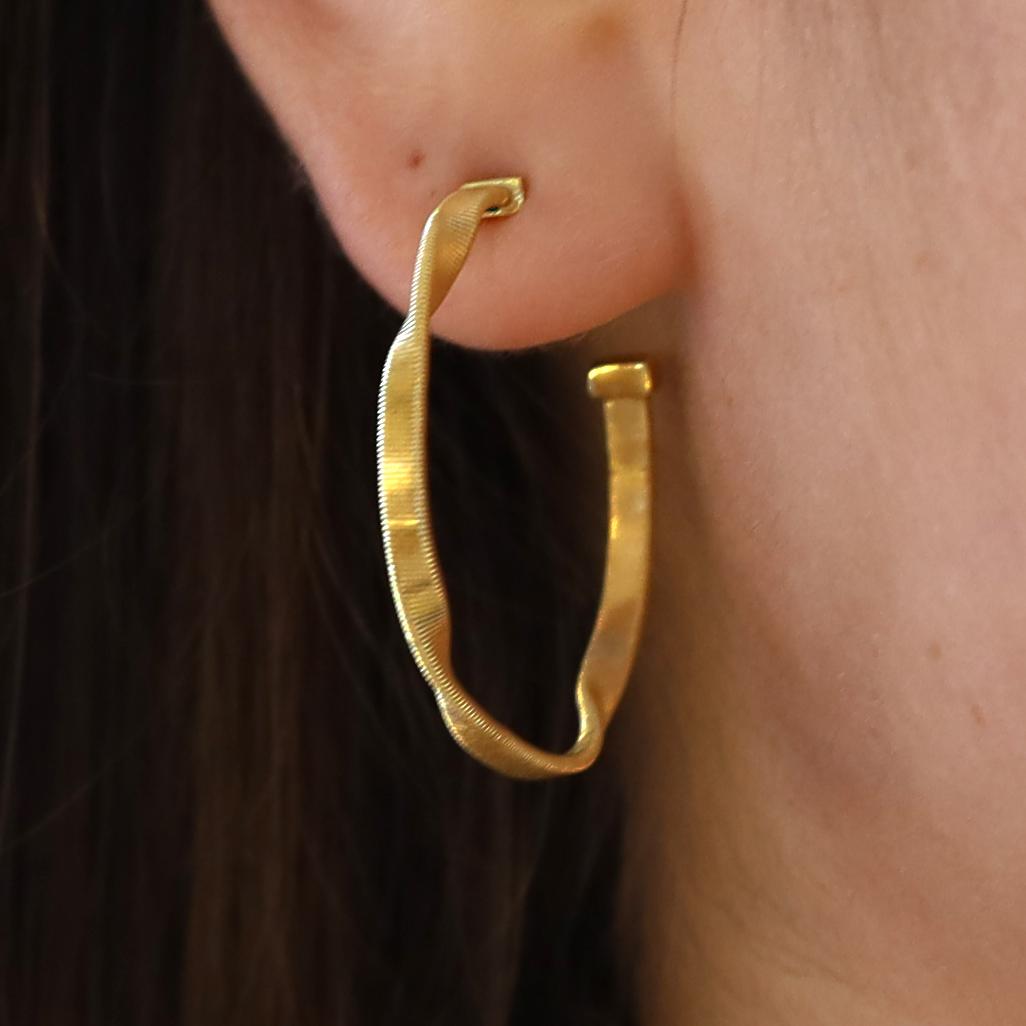 Marco Bicego Italian 18k Twisted Hoop Earrings