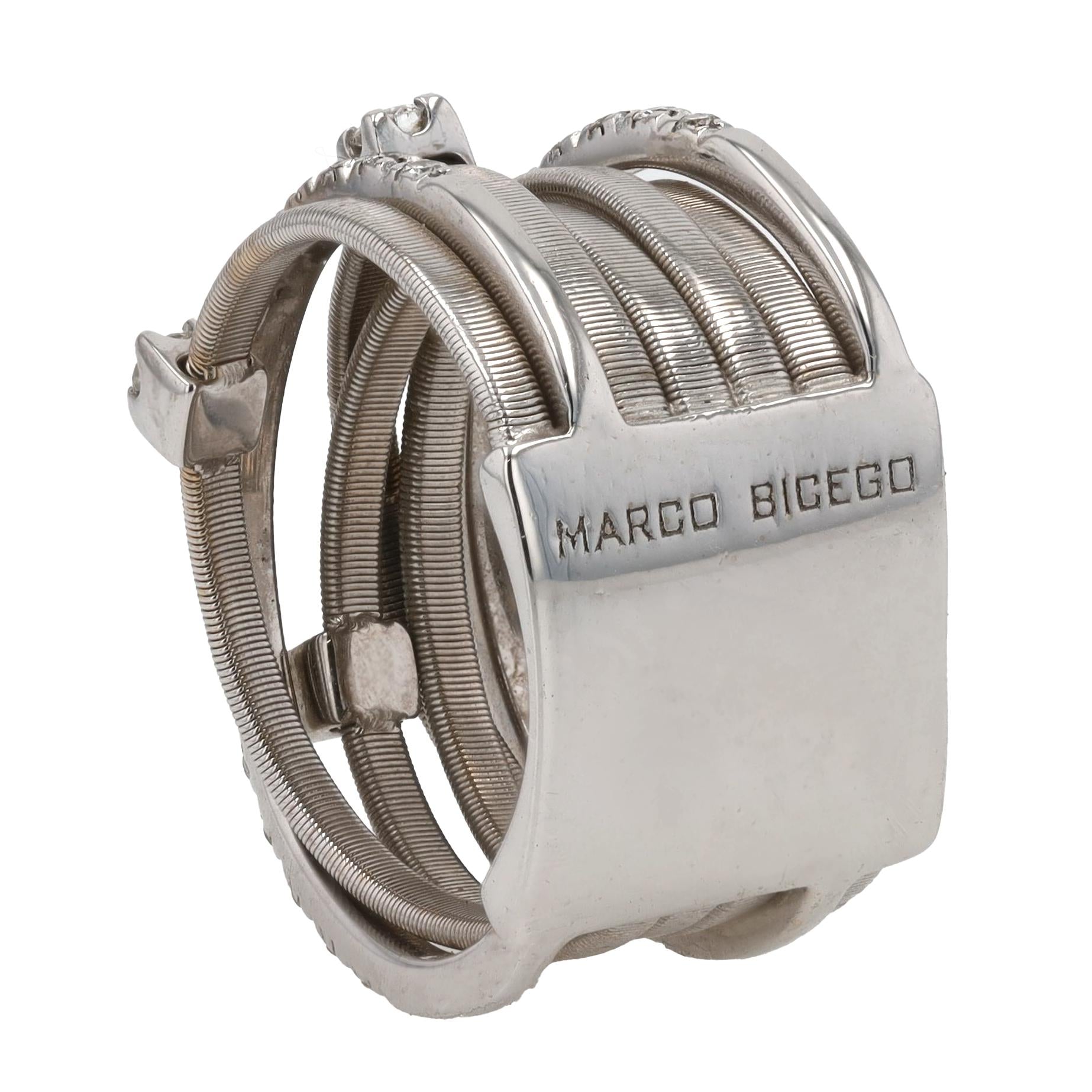 Marco Bicego GOA 7-Strand Diamond Wide White Gold Band