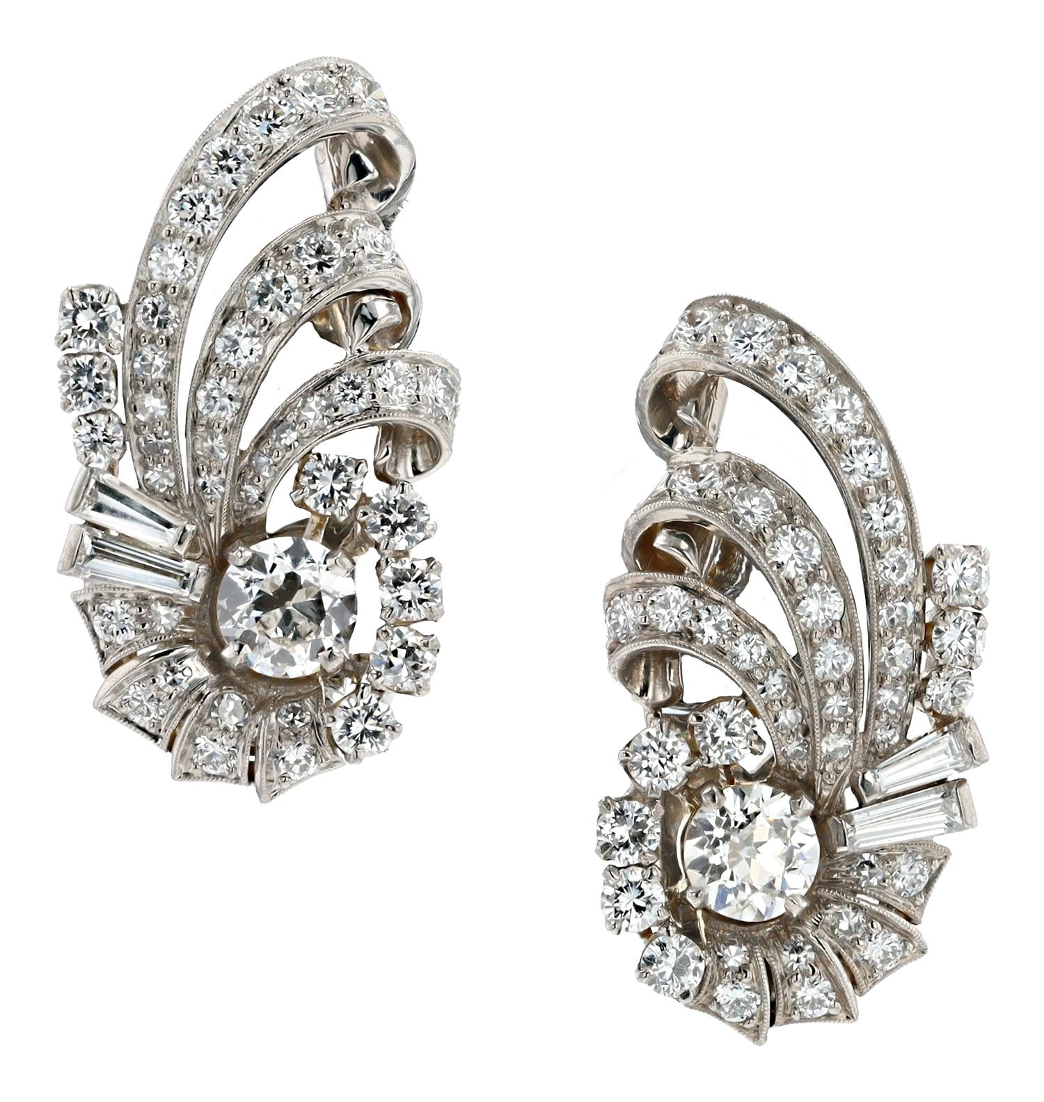 Raymond Yard 4 1/2 Carat Diamond French Clip Earrings