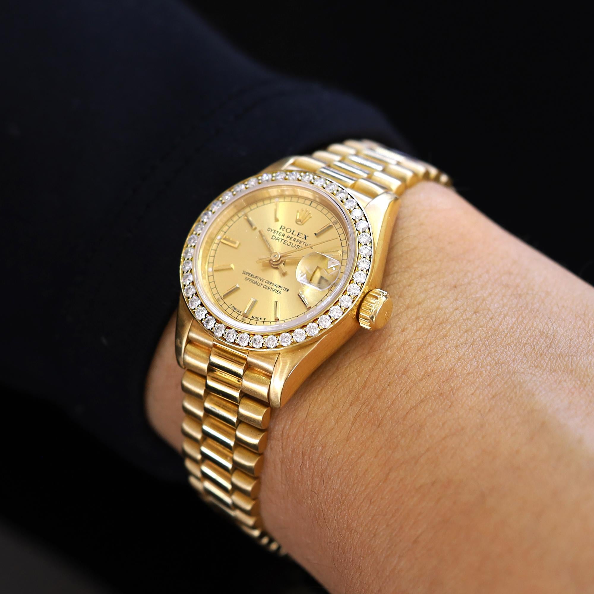 Pre-Owned Womens Rolex Diamond Datejust 26mm 18k Gold