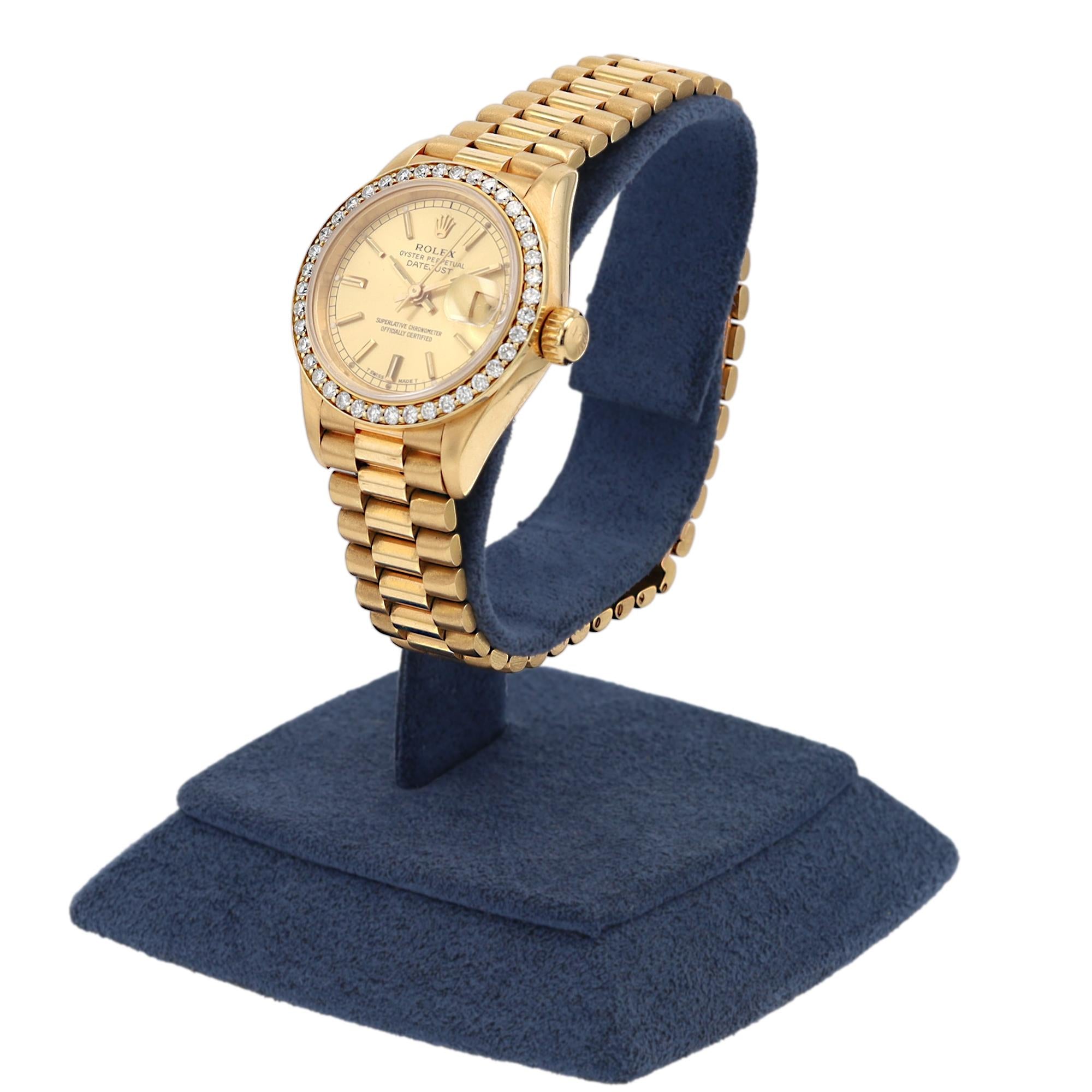 Pre-Owned Womens Rolex Diamond Datejust 26mm 18k Gold