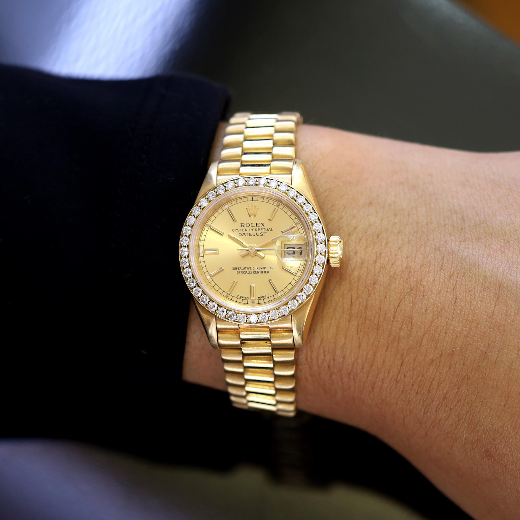 Pre-Owned Womens Rolex Diamond Datejust 26mm 18k Gold