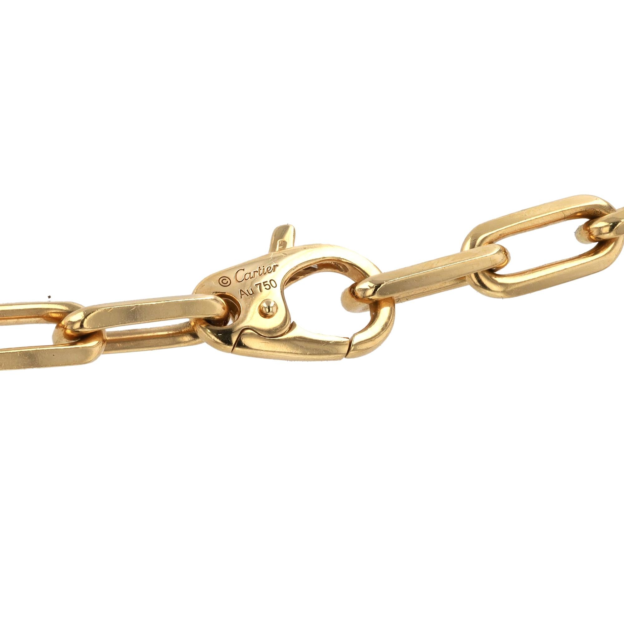 Santos de Cartier 18k Gold Paperclip Necklace Medium Model