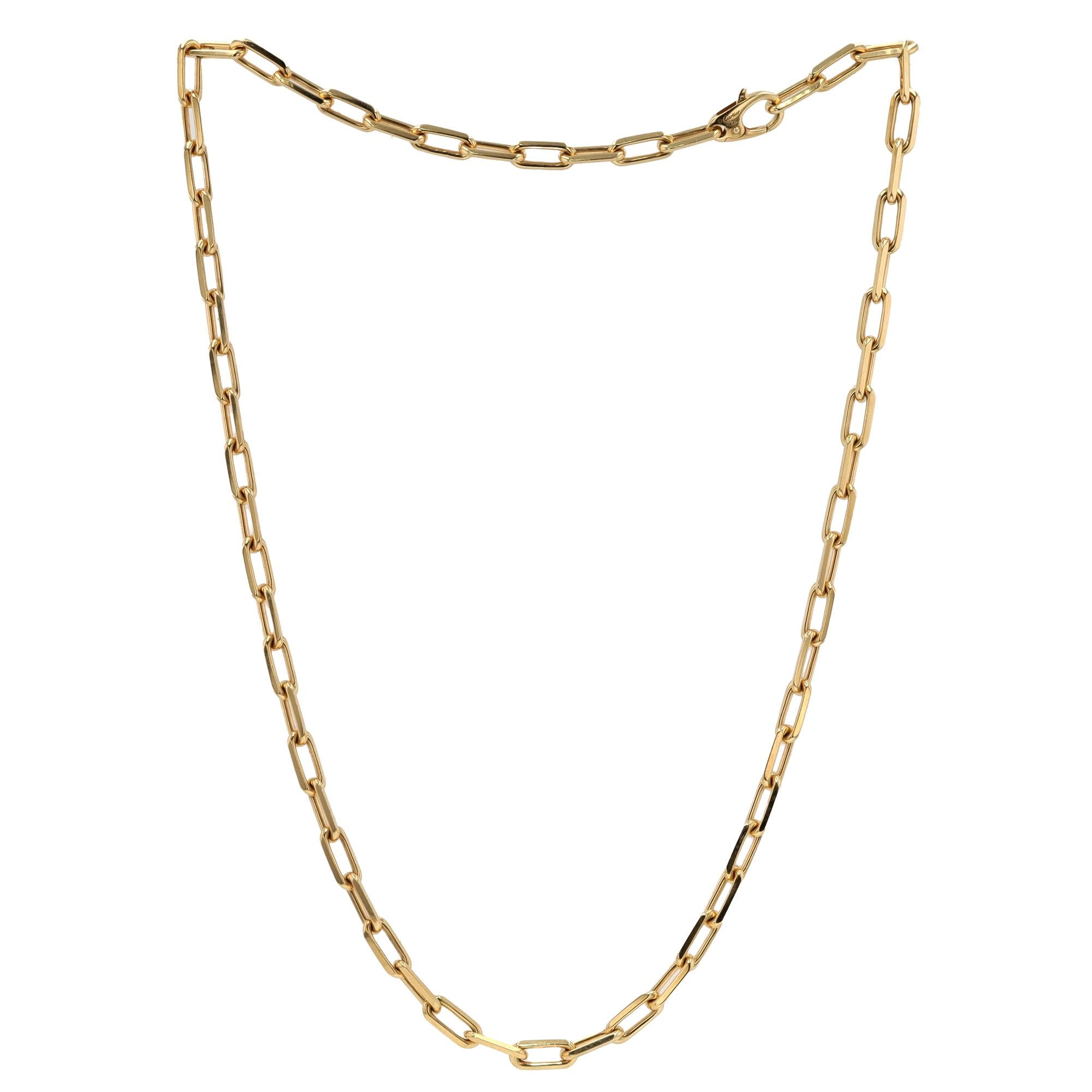 Santos de Cartier 18k Gold Paperclip Necklace Medium Model