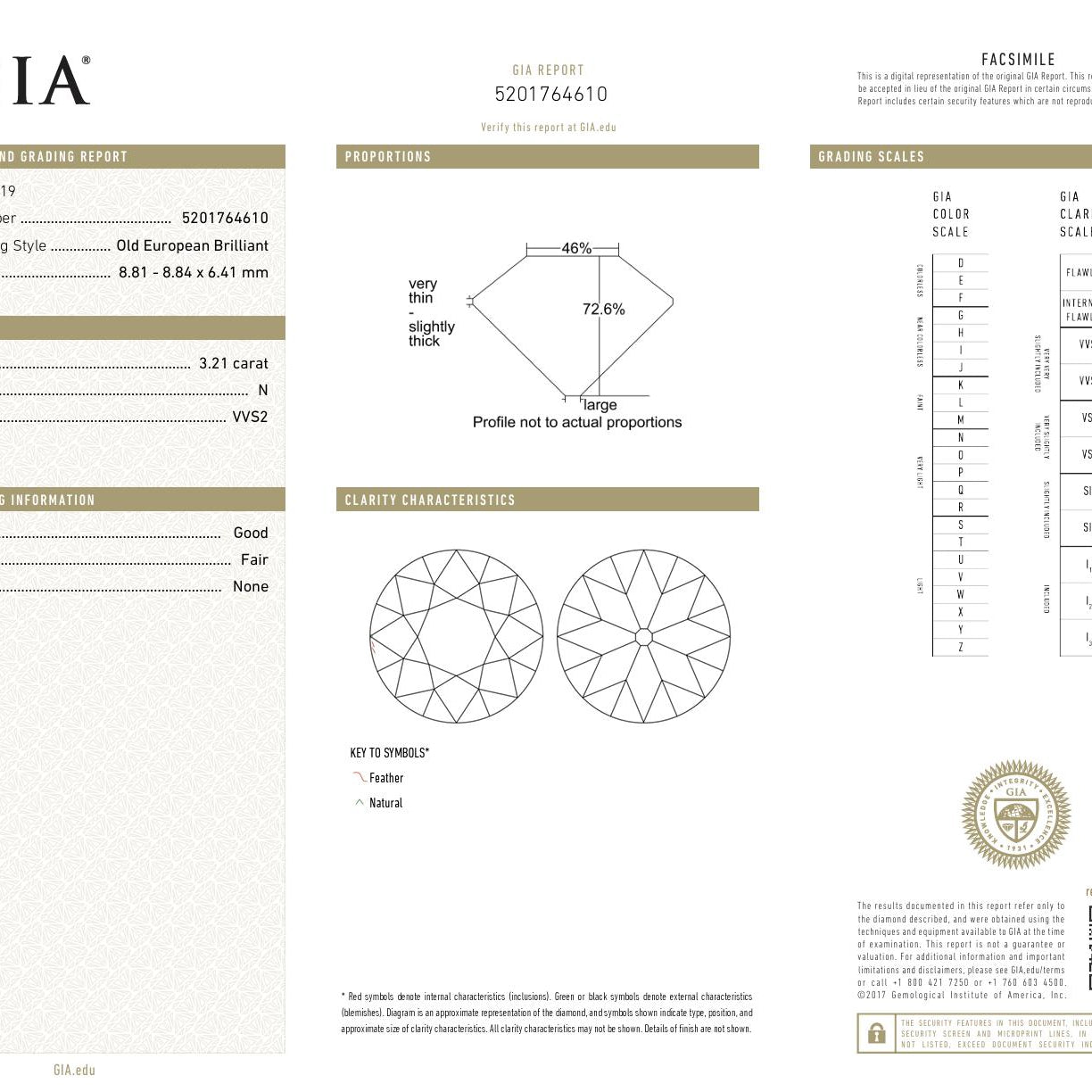 GIA Certified Antique 3.21 Carat Diamond and Natural Pearl Toi et Moi Ring