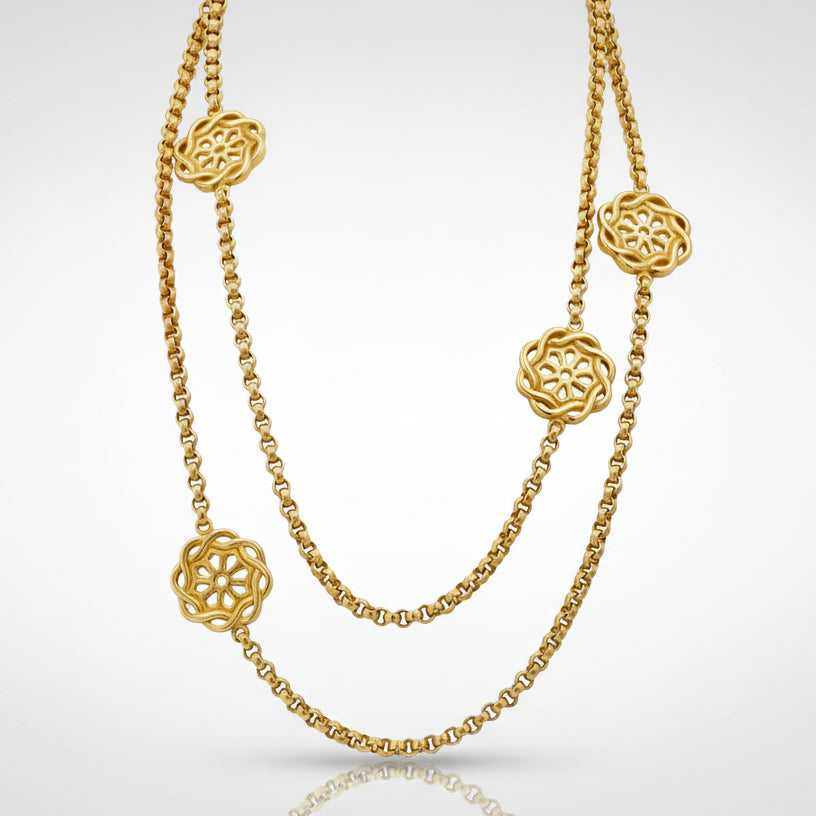 Slane & Slane 18k Gold Fenestra 31" Designer Toggle Necklace