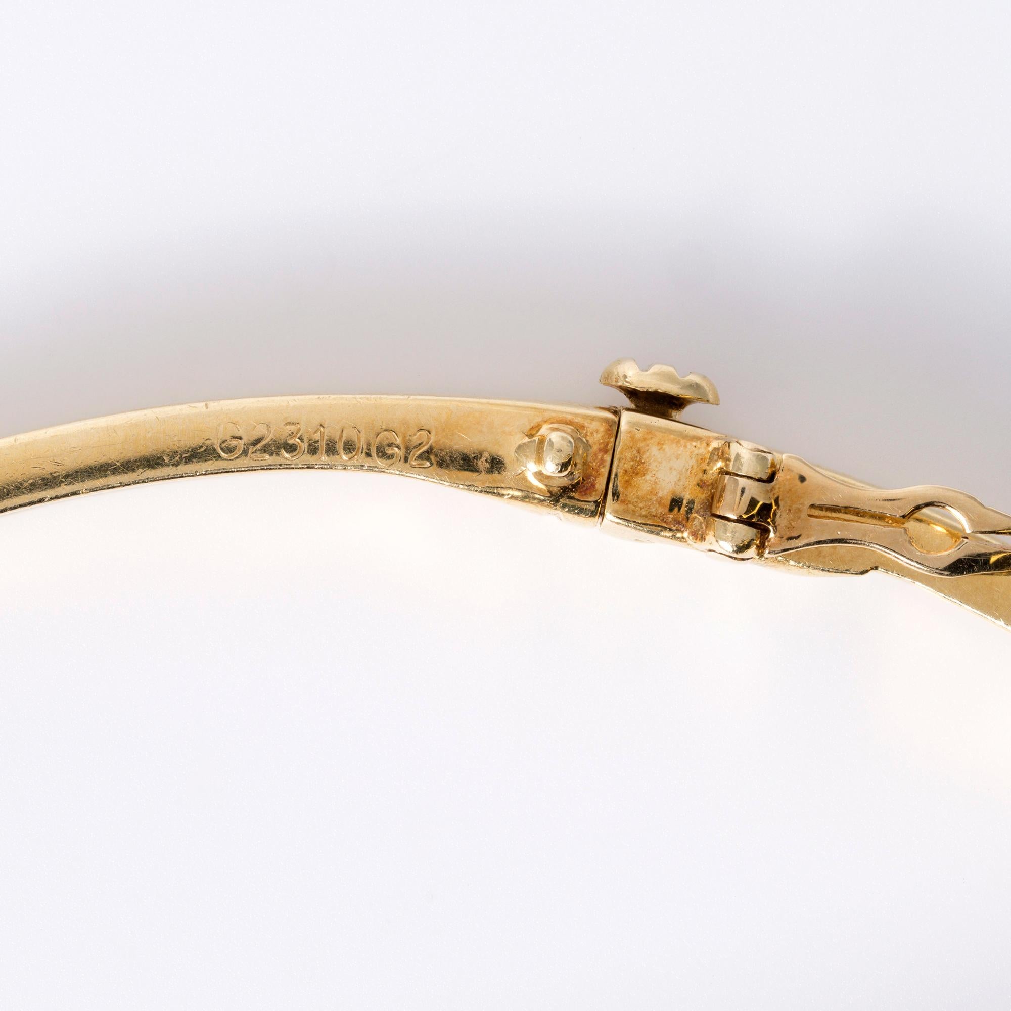 Vintage 1970s Van Cleef & Arpels Ruby, Diamond 18K Gold Bangle Bracelet