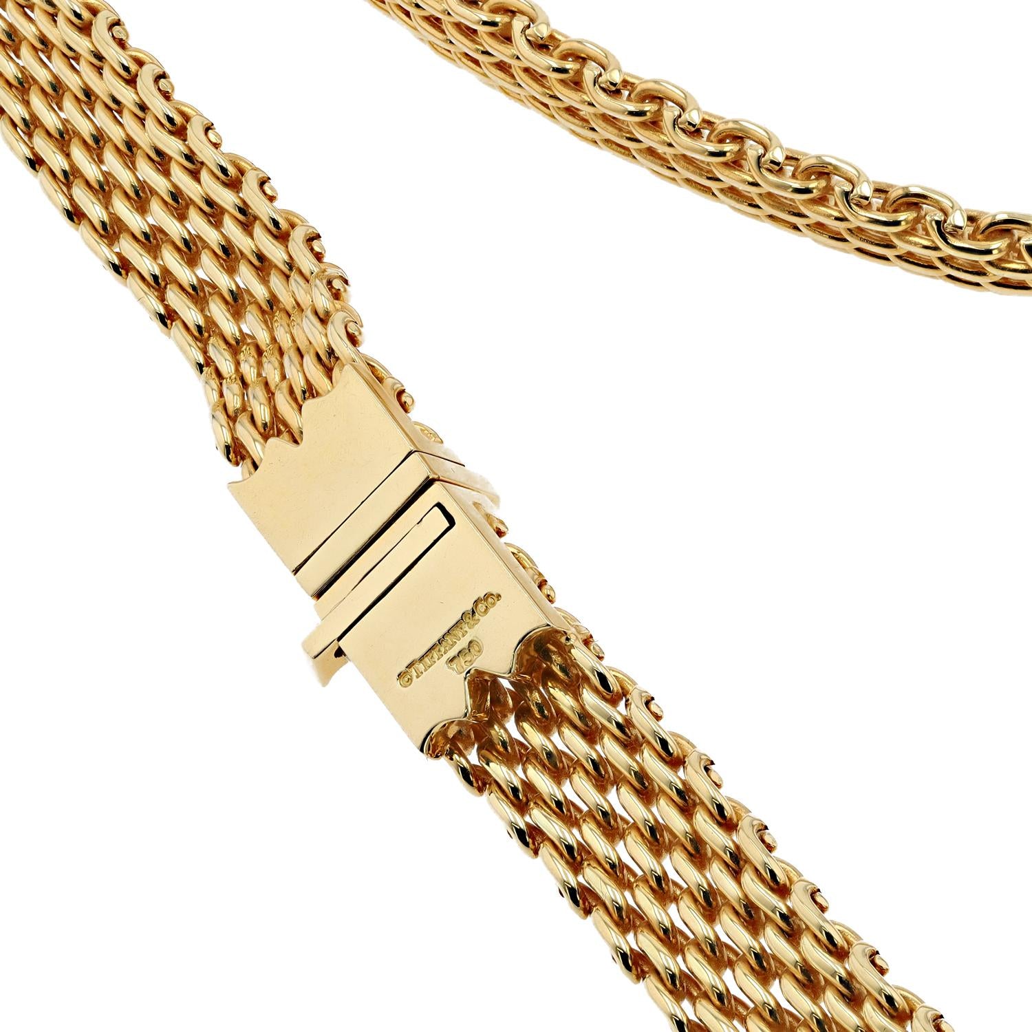 Vintage Tiffany & Co 18k Gold Somerset Mesh Necklace