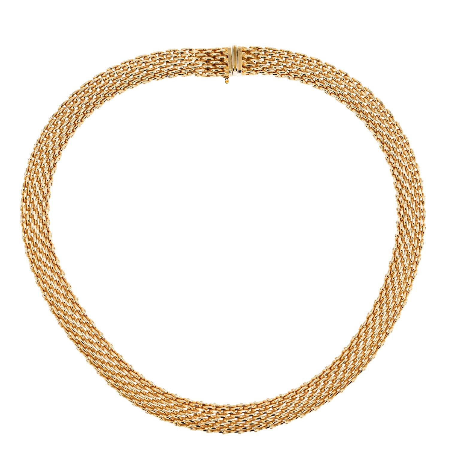 Vintage Tiffany & Co 18k Gold Somerset Mesh Necklace