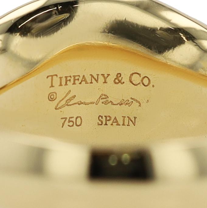 Tiffany & Co Elsa Peretti Diamond Pave 18k Gold East-West Estate Ring