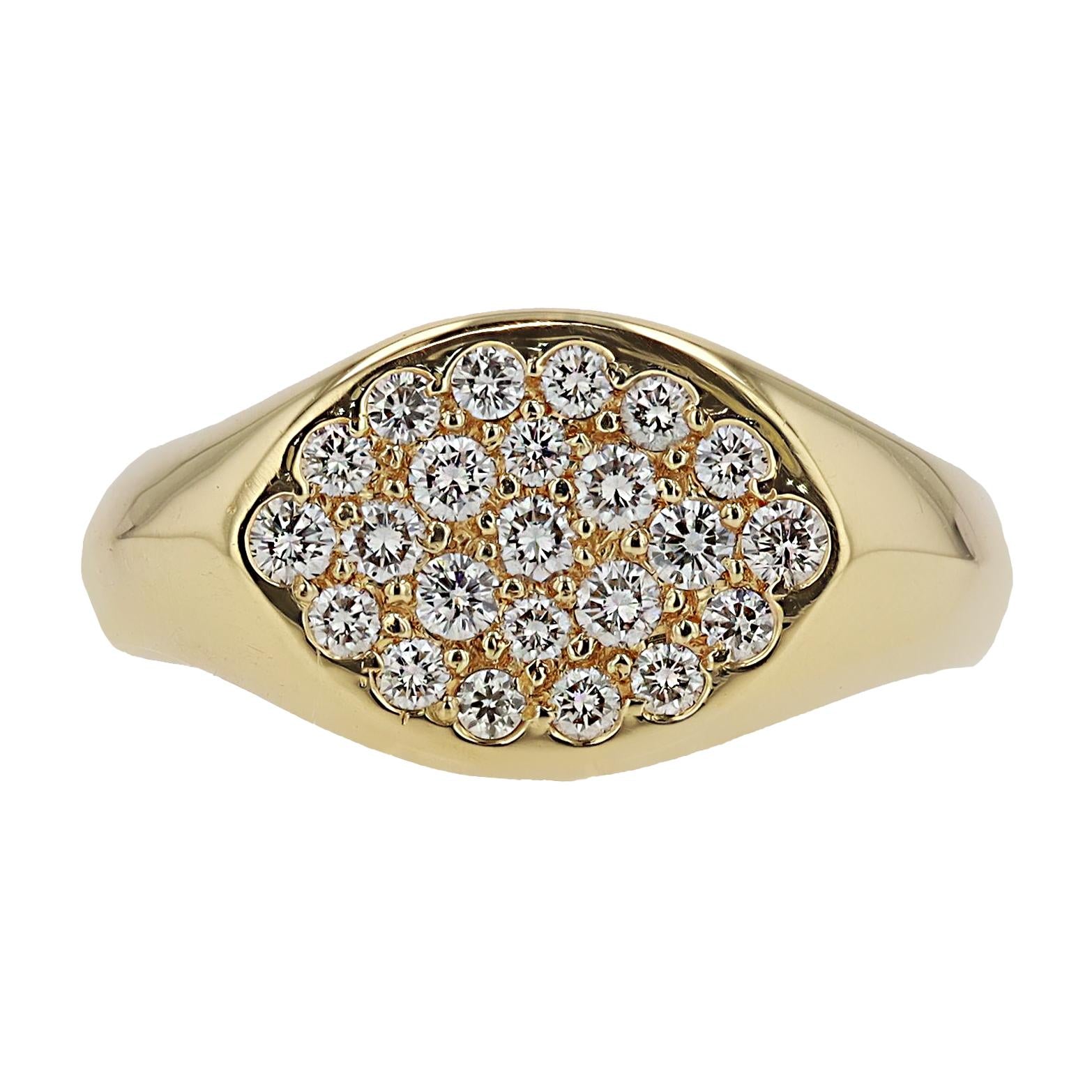 Tiffany & Co Elsa Peretti Diamond Pave 18k Gold East-West Estate Ring