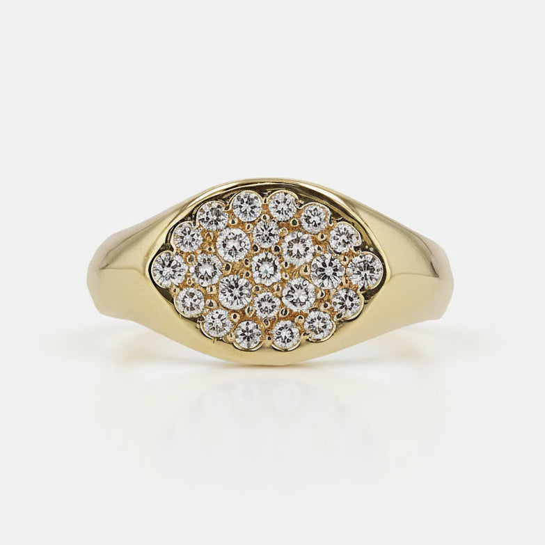 Tiffany & Co Elsa Peretti Diamond Pave 18k Gold East-West Estate Ring
