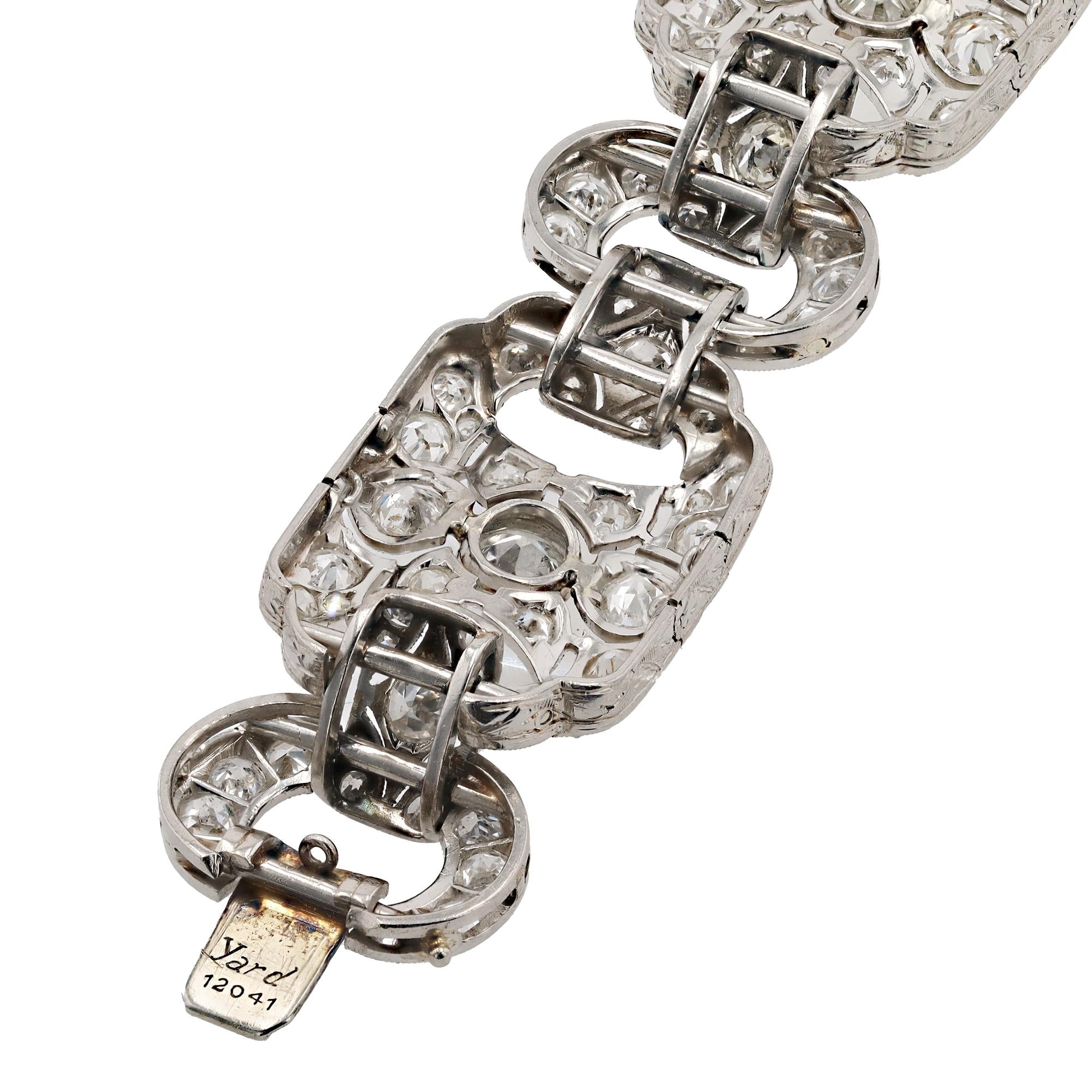 Raymond Yard Art Deco 17.35 Carat Diamond Platinum Bracelet