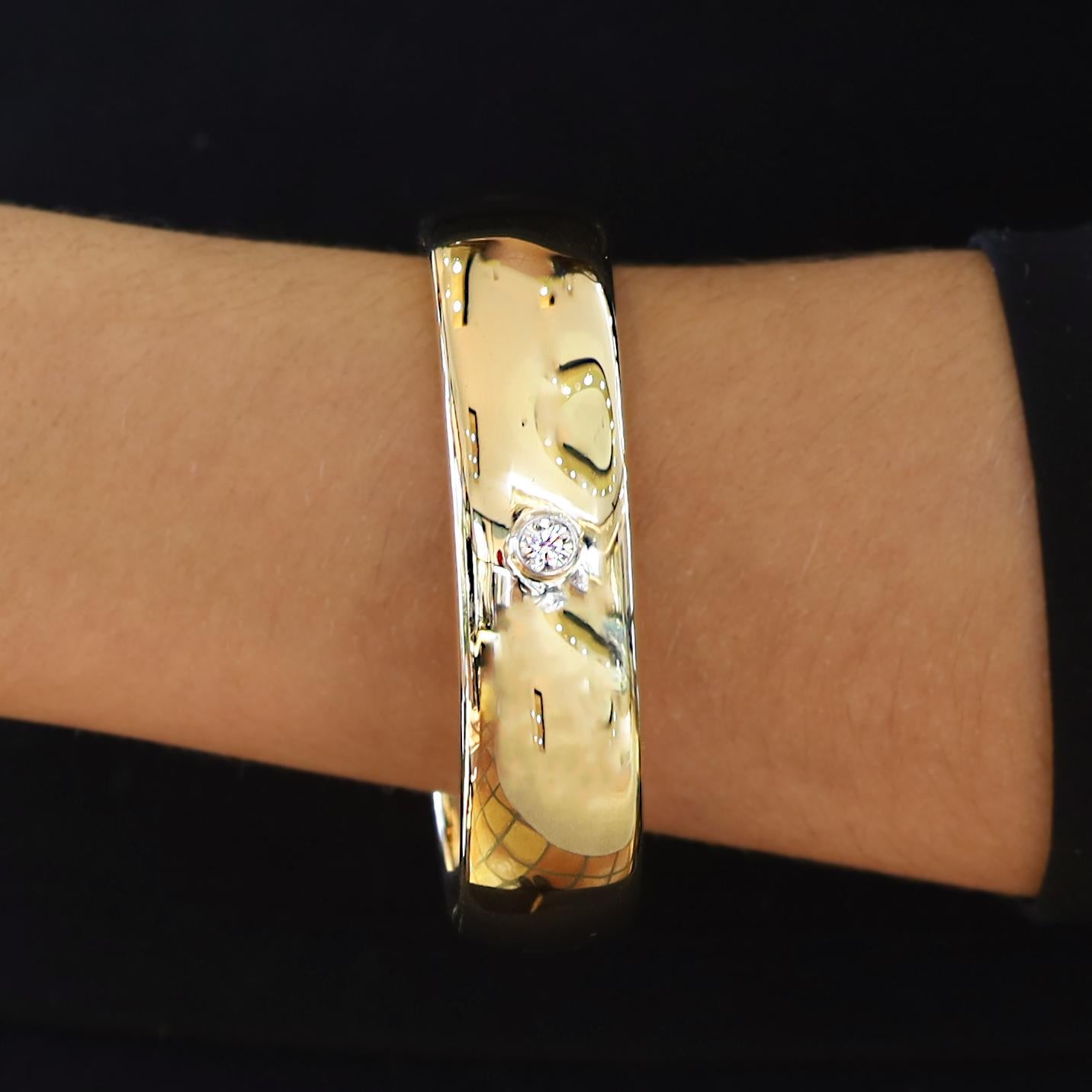 Vintage Tiffany & Co Paloma Picasso Diamond 18k Gold Bangle Bracelet